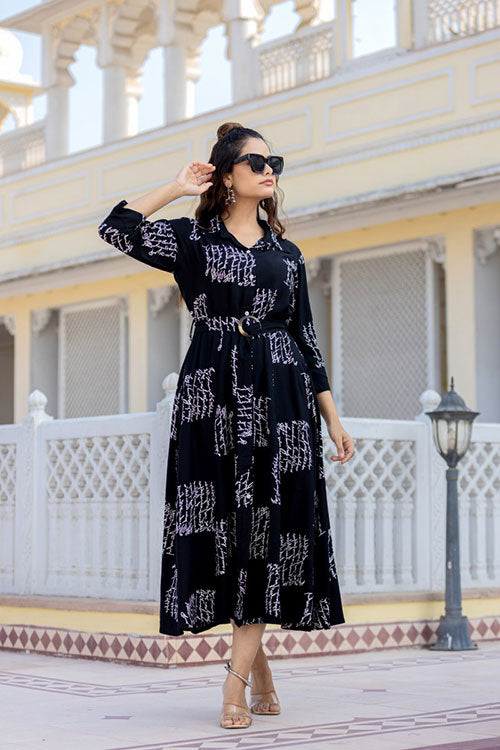 Shirt Long dress with Belt