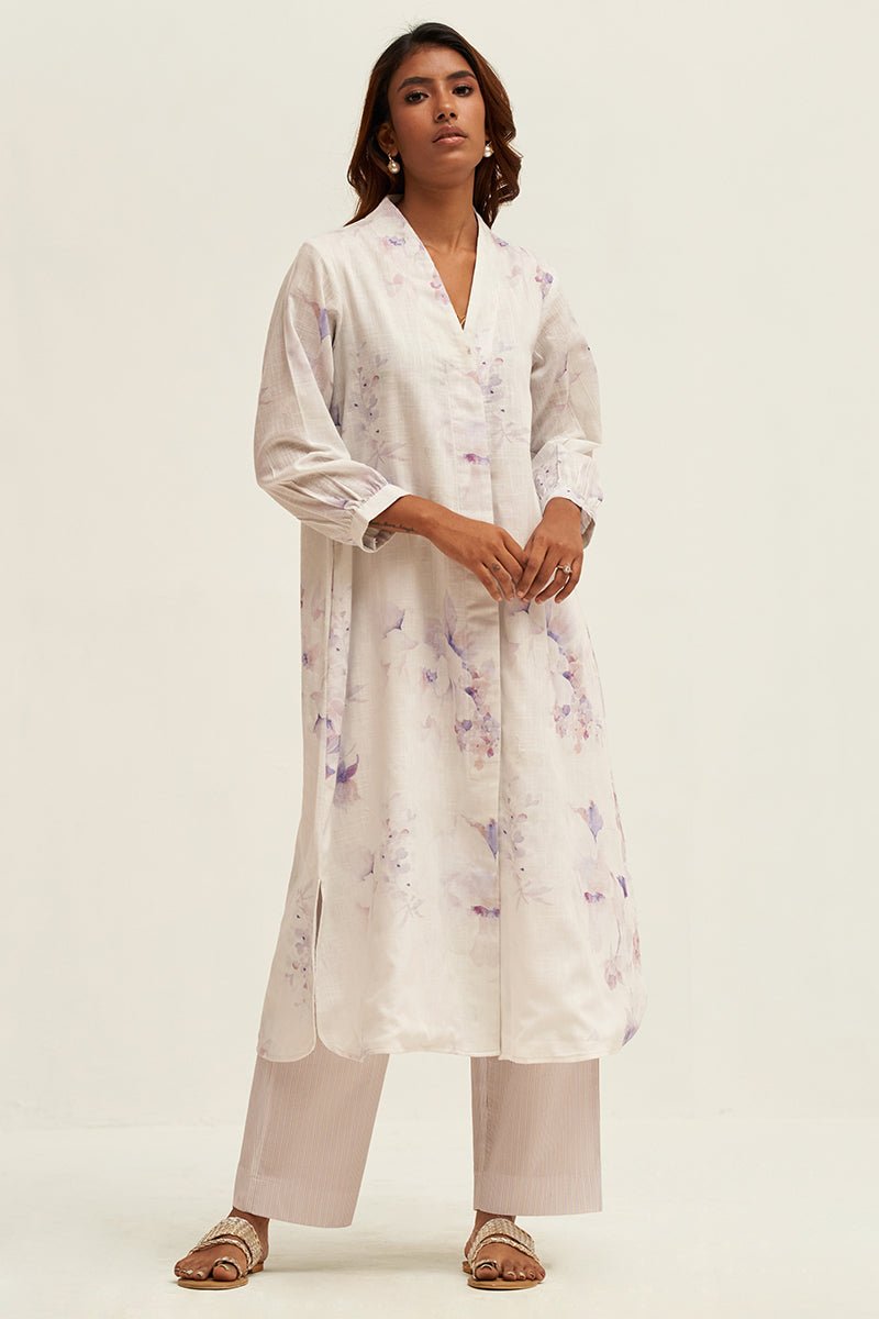 Lily White and Fair Orchid Cotton Linen Co-ord Set