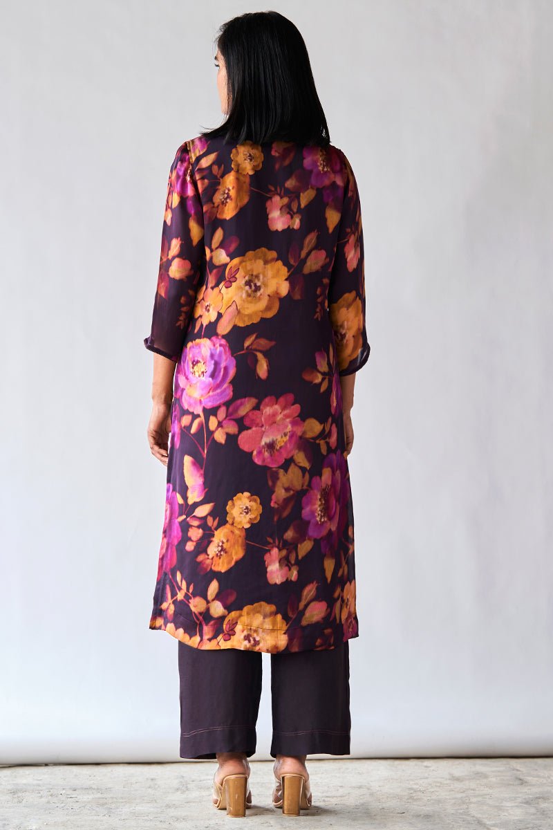 Deep Plum Floral Printed Co-ord Set