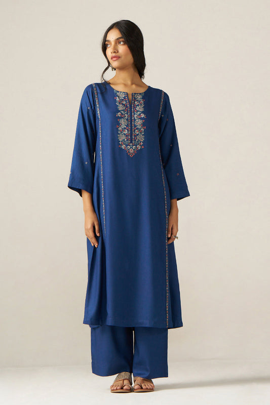 Blue Pashmina Co-ord Set