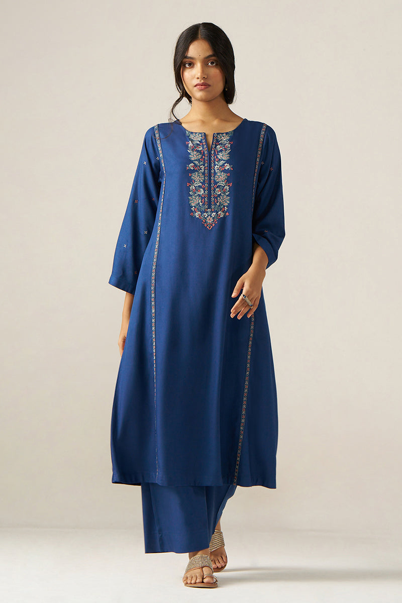 Blue Pashmina Co-ord Set