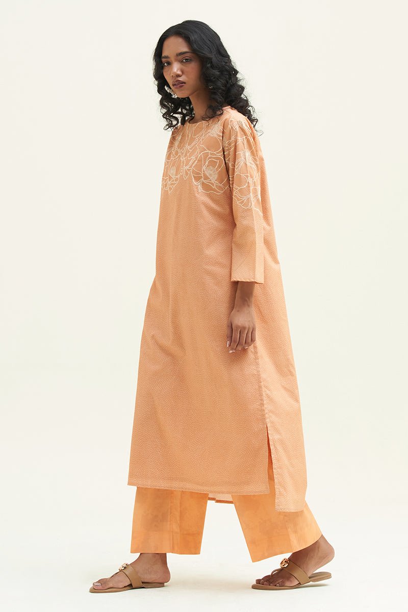 Apricot Wash Cotton Printed Co-ord Set