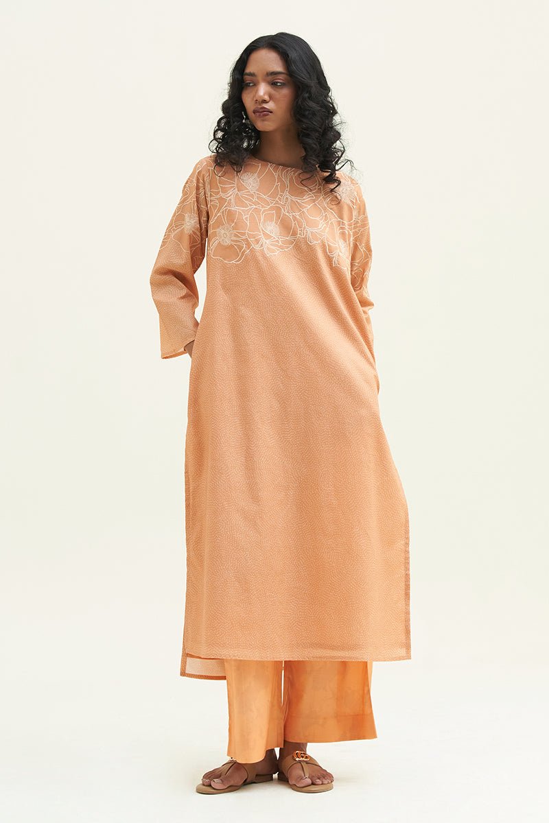 Apricot Wash Cotton Printed Co-ord Set