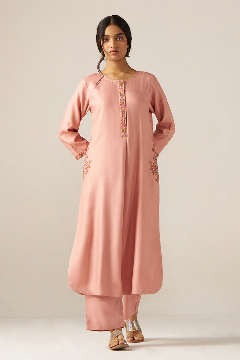 Pale Blush Pashmina Co-ord Set