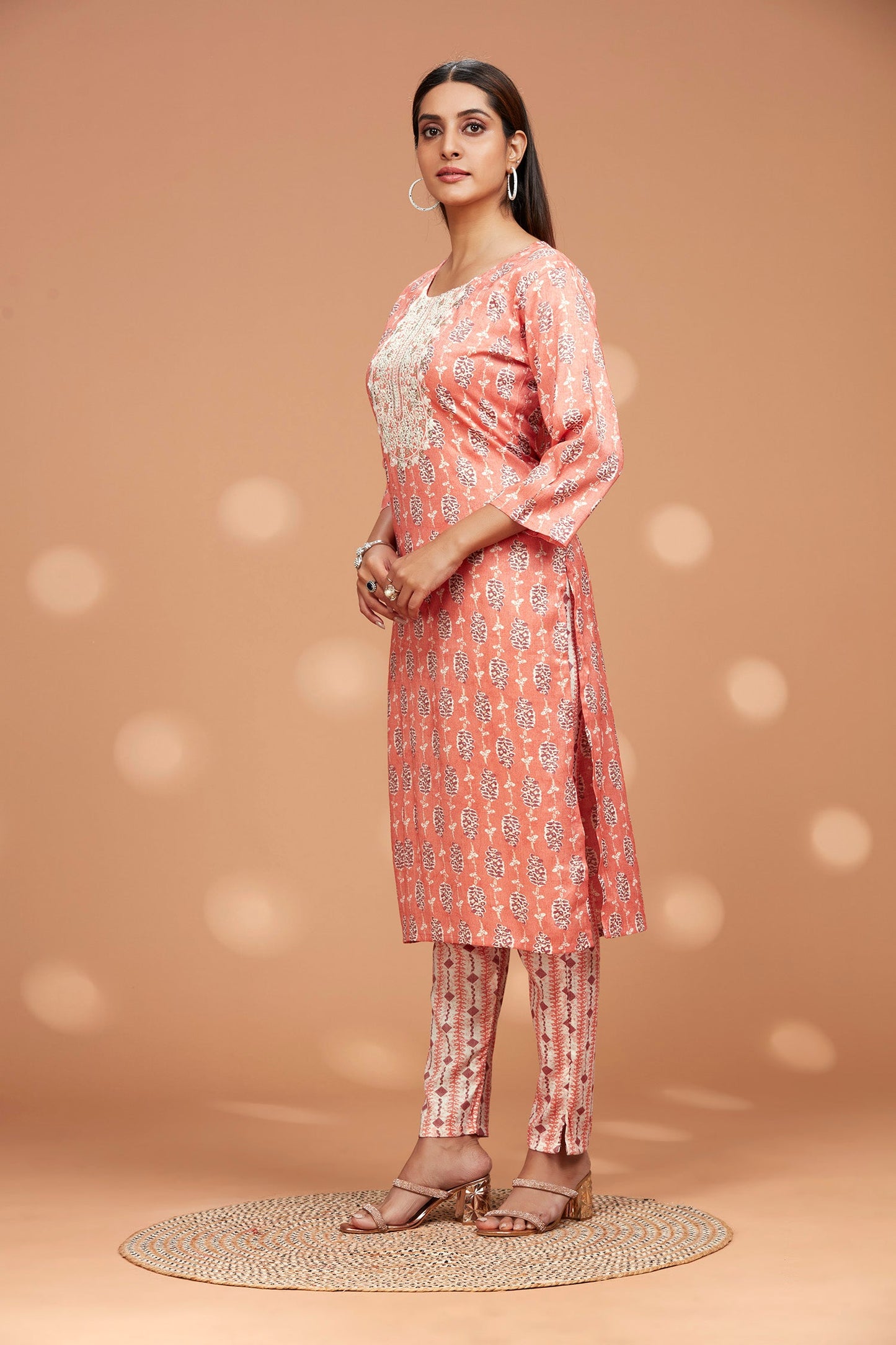 Two-piece Rayon Printed Kurti Set