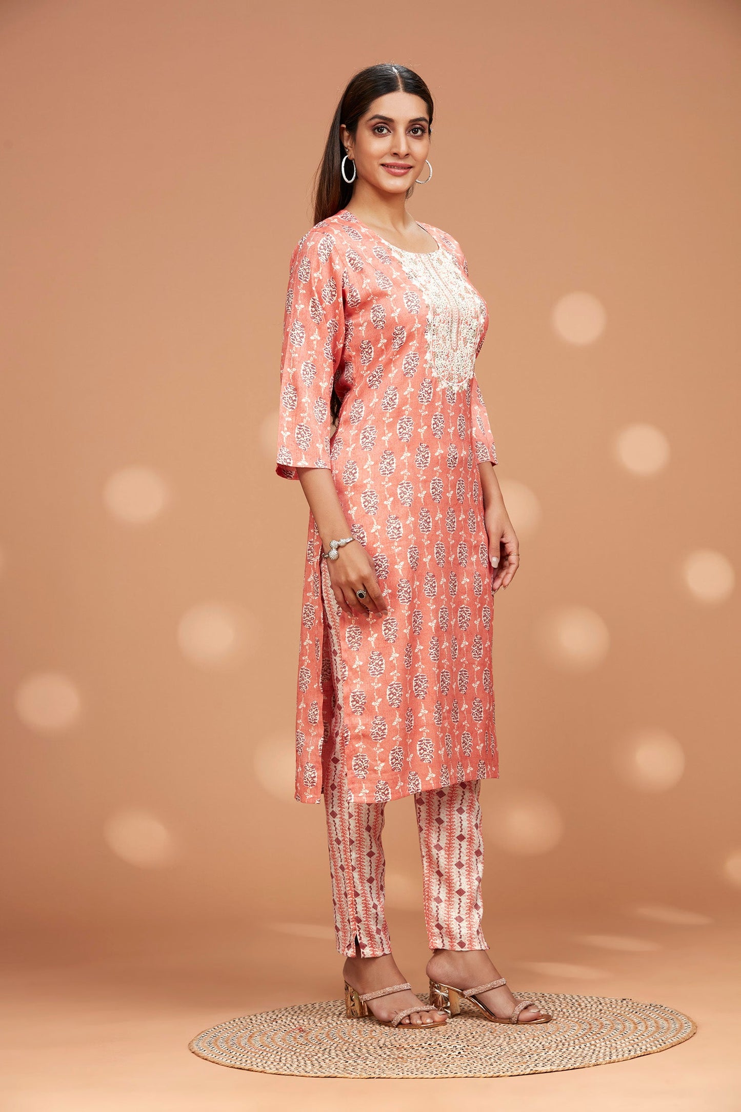 Two-piece Rayon Printed Kurti Set