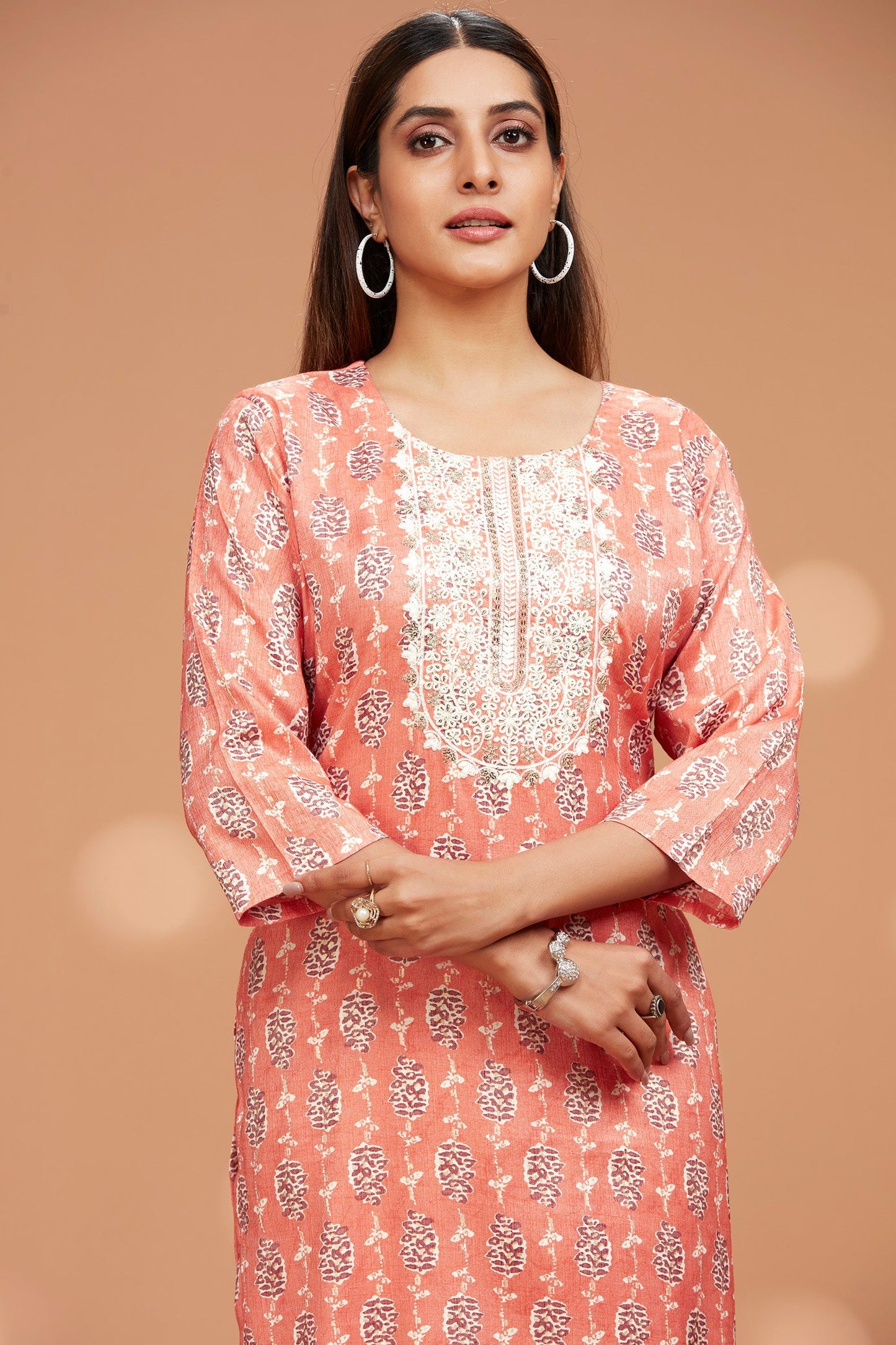 Two-piece Rayon Printed Kurti Set