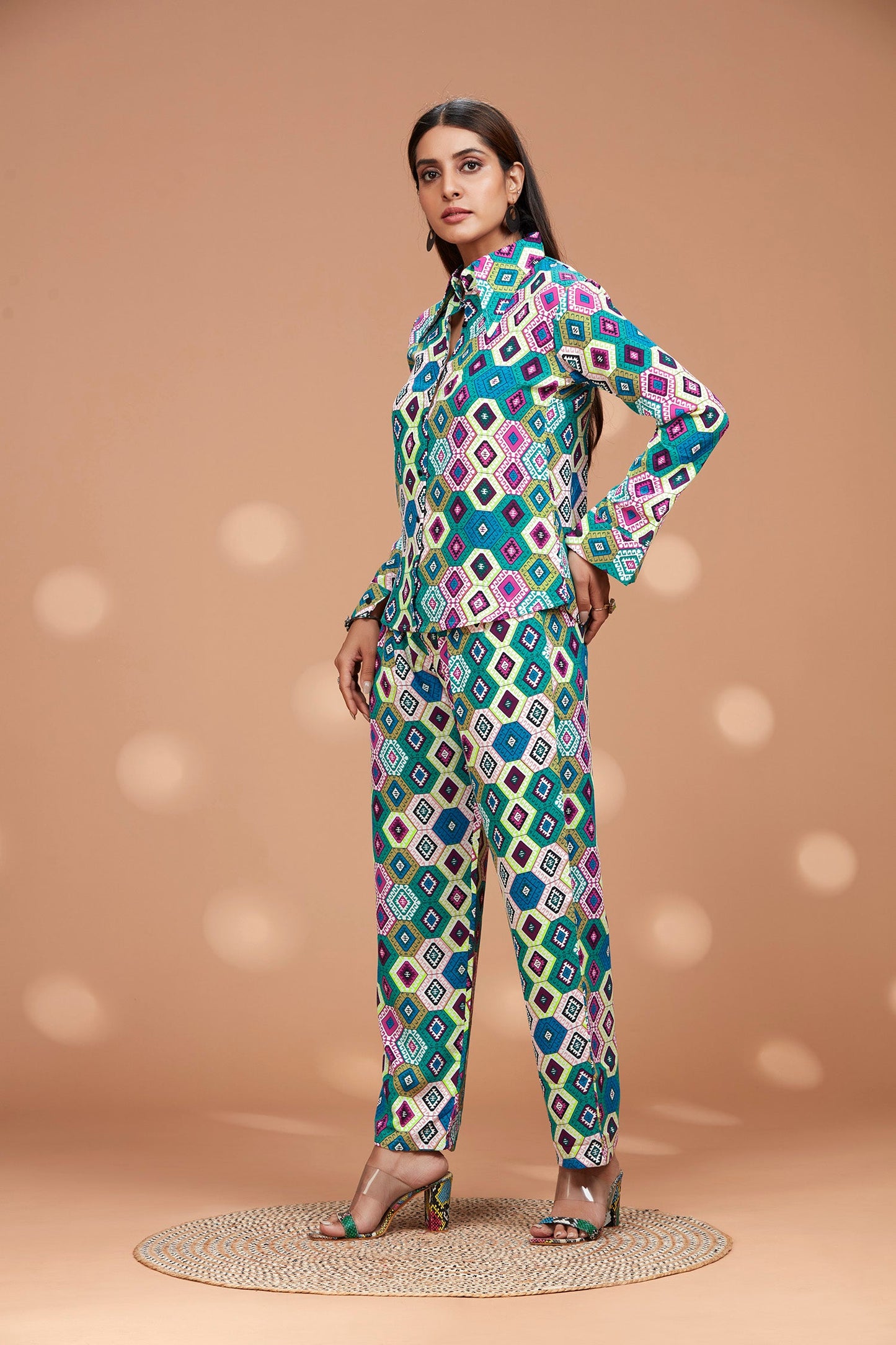 Honeybee Pattern Multi Color Co-Ord Set