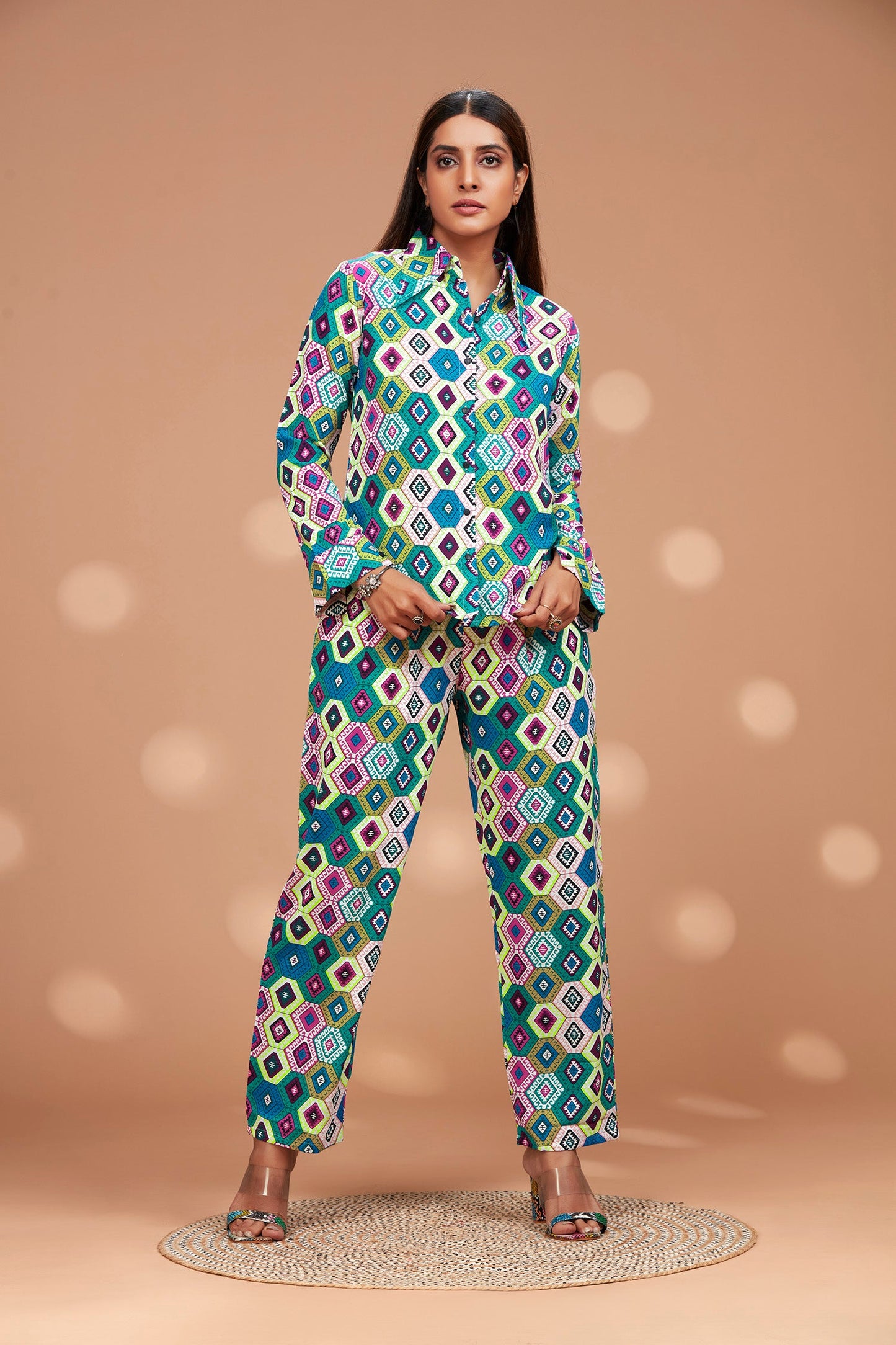 Honeybee Pattern Multi Color Co-Ord Set