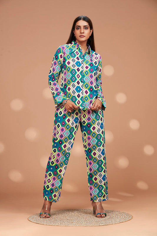 Honeybee Pattern Multi Color Co-Ord Set