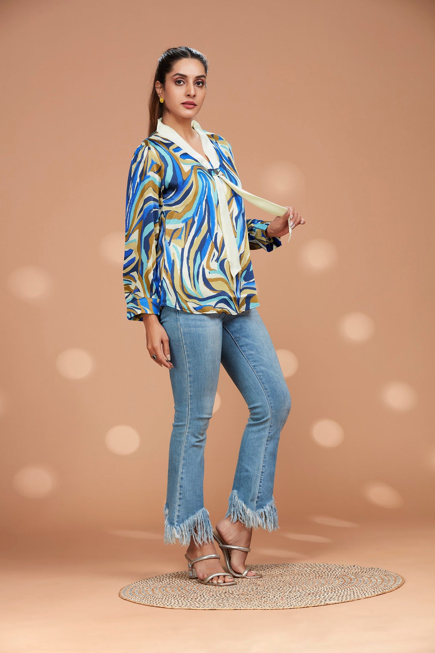 Satin Front Knot Top