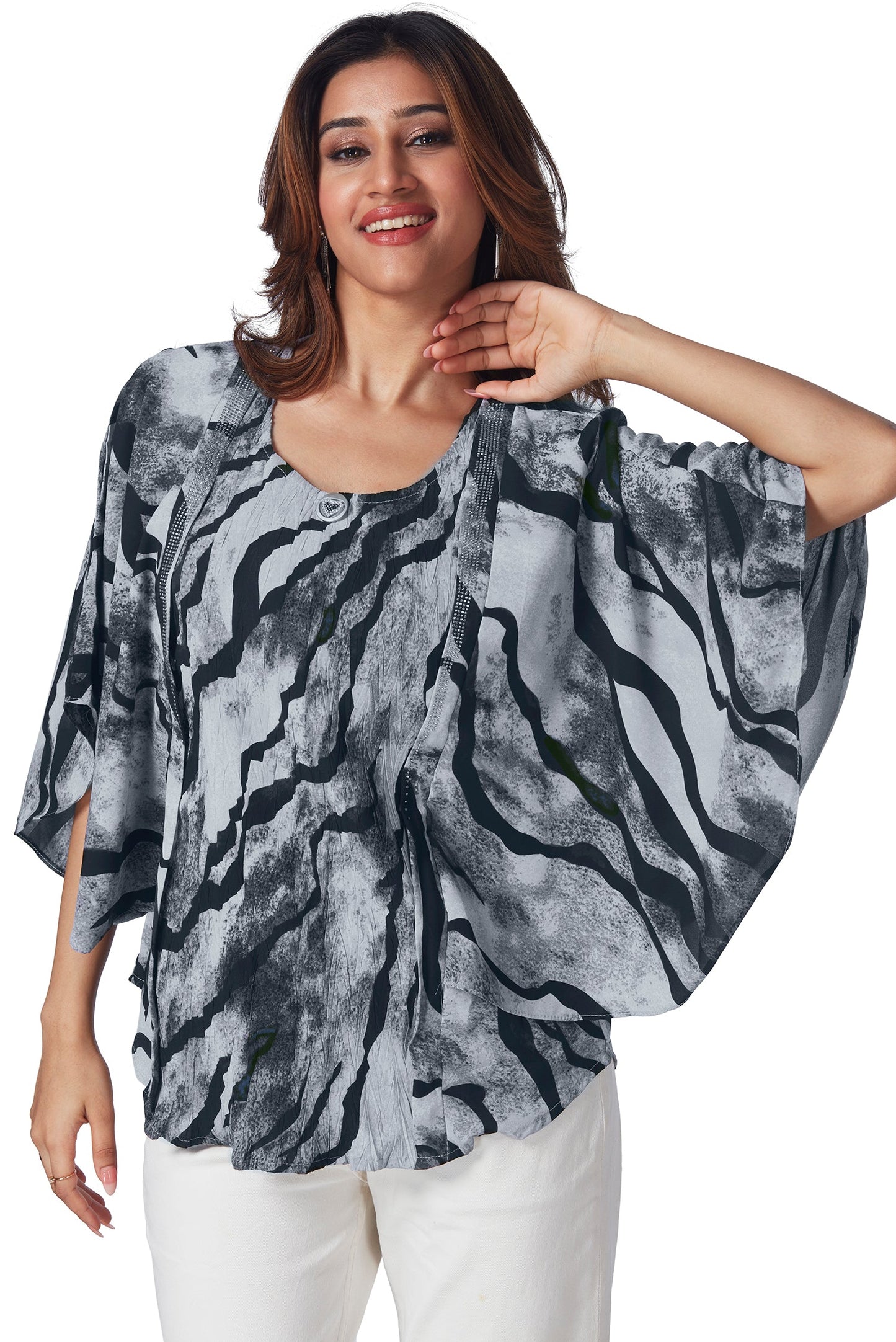 Partywear Kaftan Style Printed Top