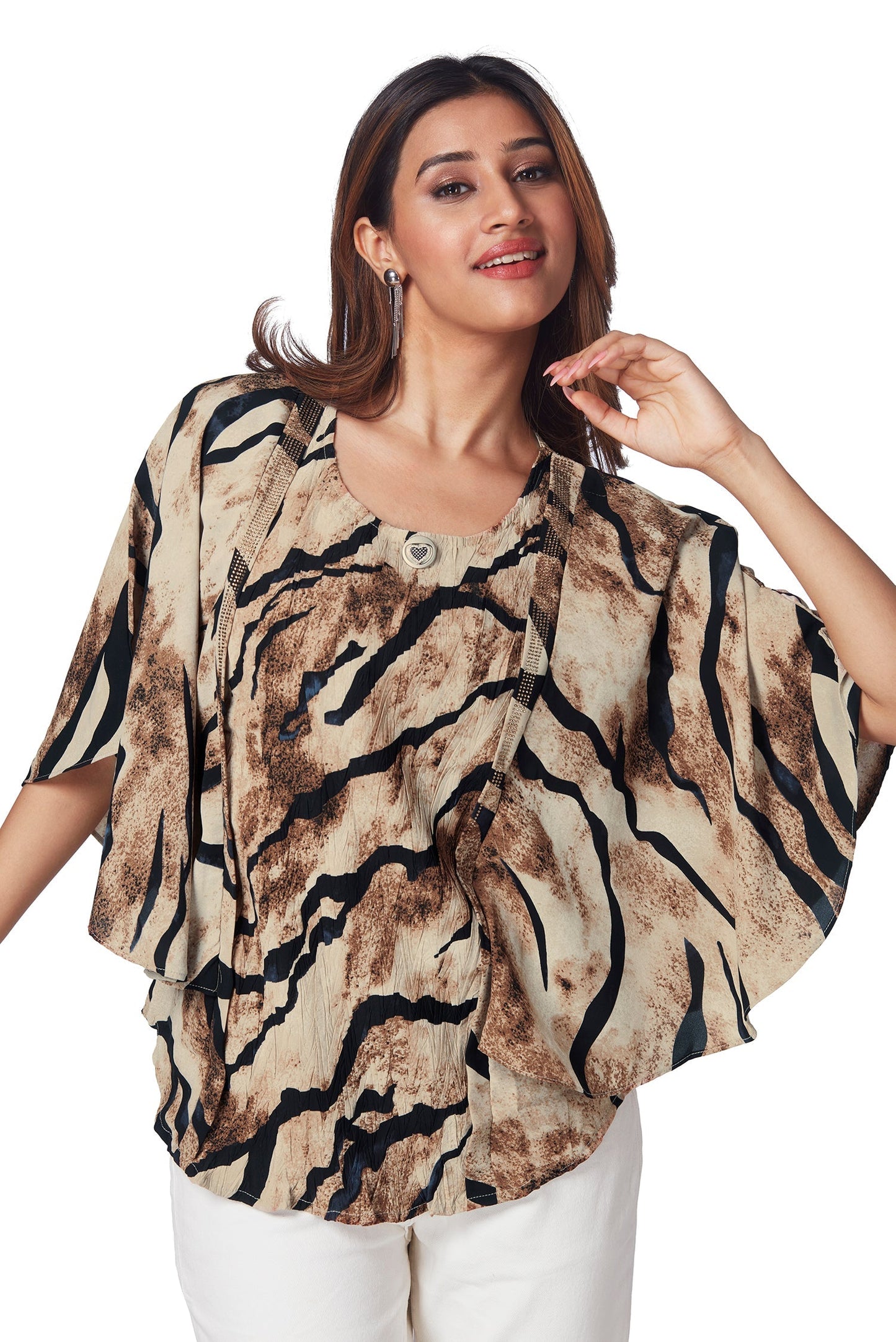 Partywear Kaftan Style Printed Top