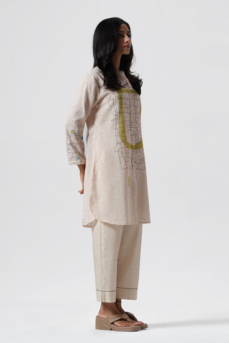 Pearled Ivory Cotton Linen Co-ord Set