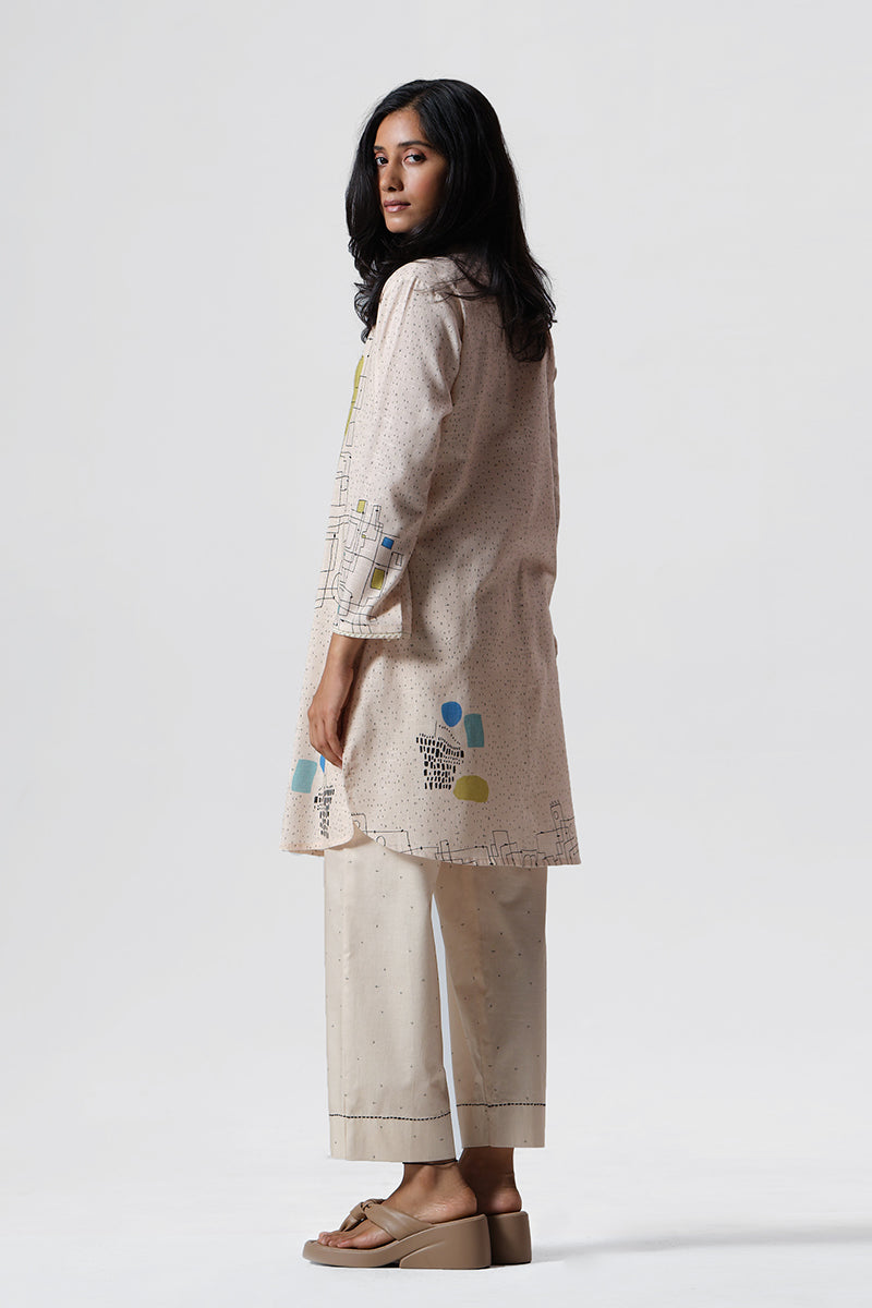 Pearled Ivory Cotton Linen Co-ord Set