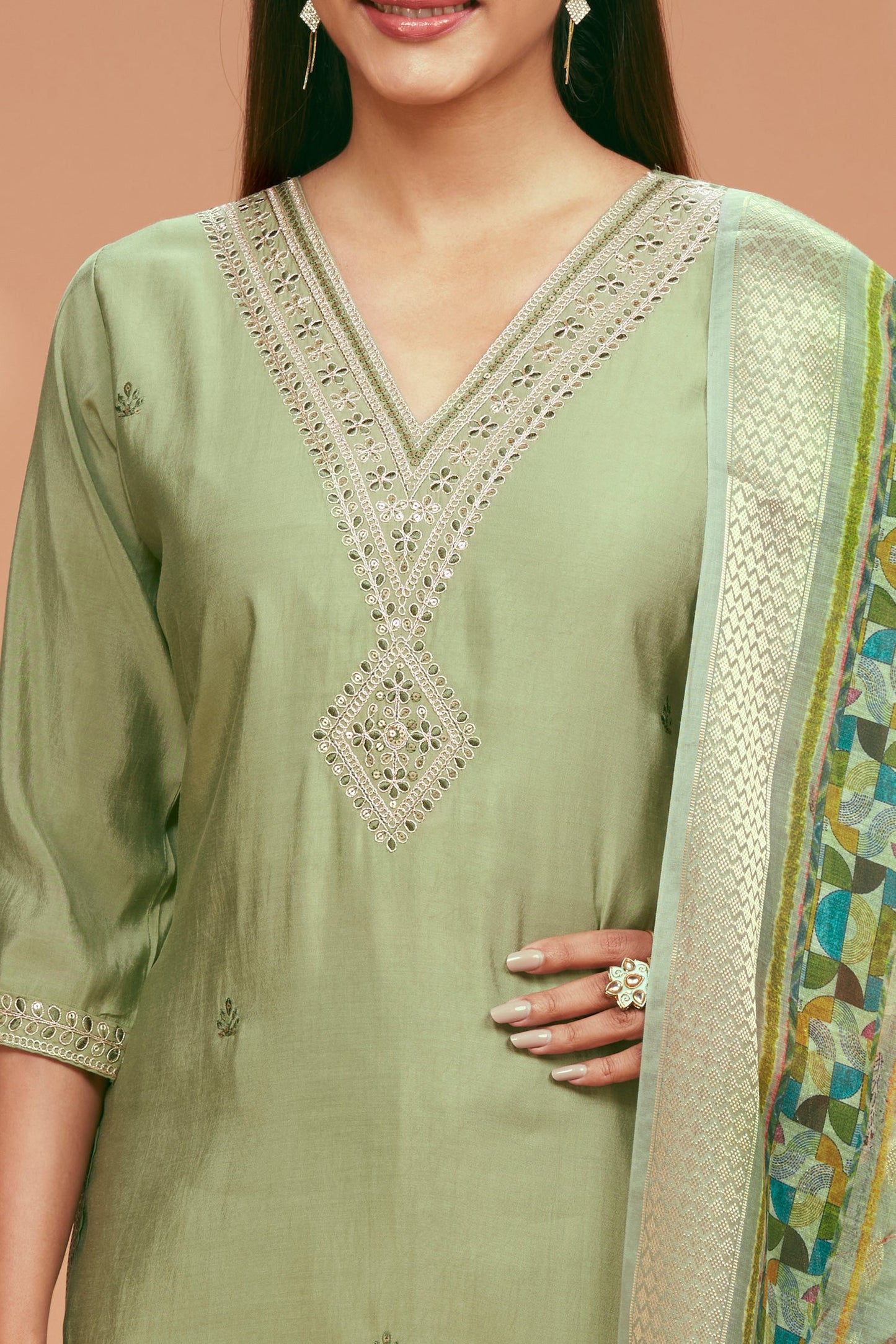 Three-Piece Evening Wear Kurta Set