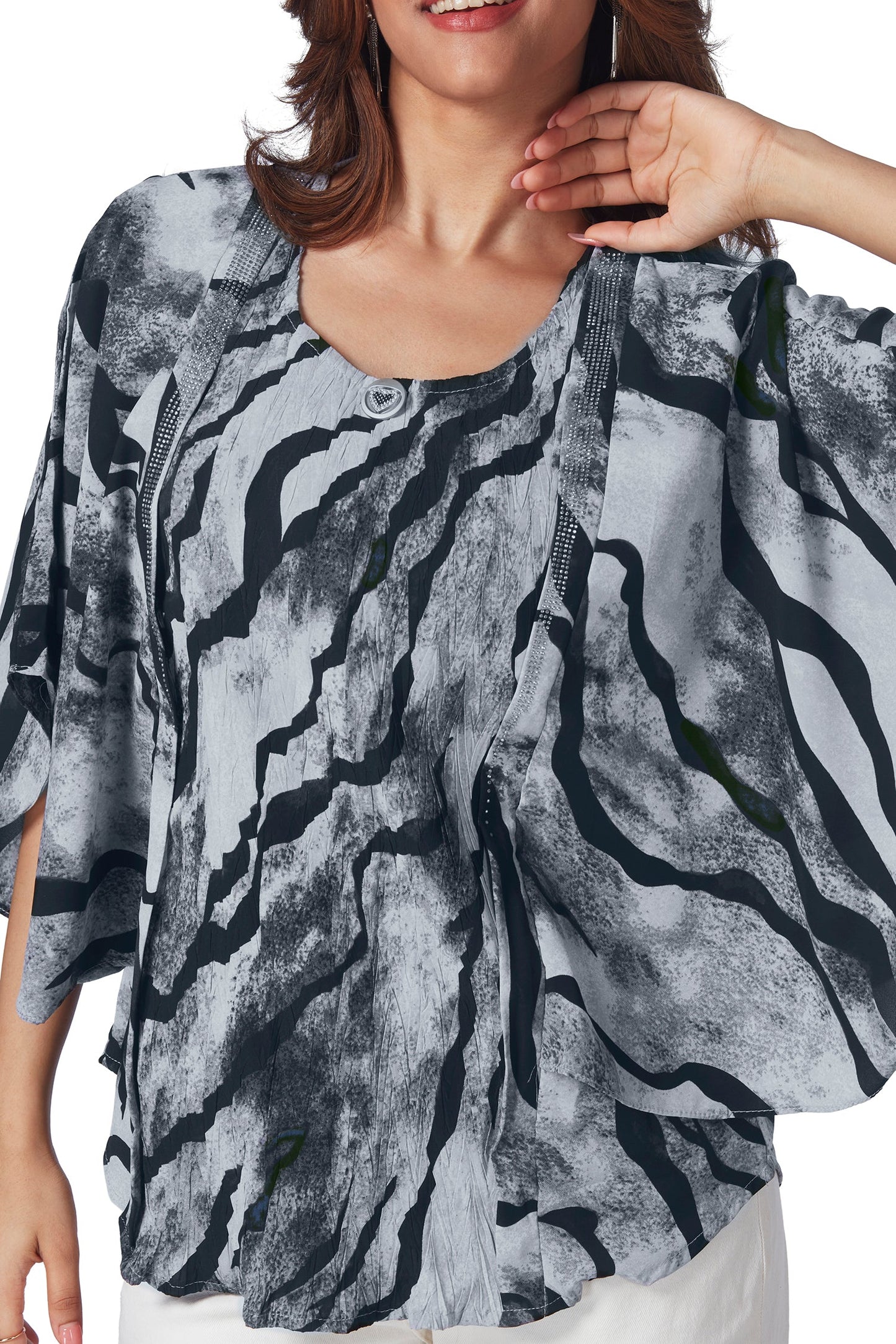 Partywear Kaftan Style Printed Top