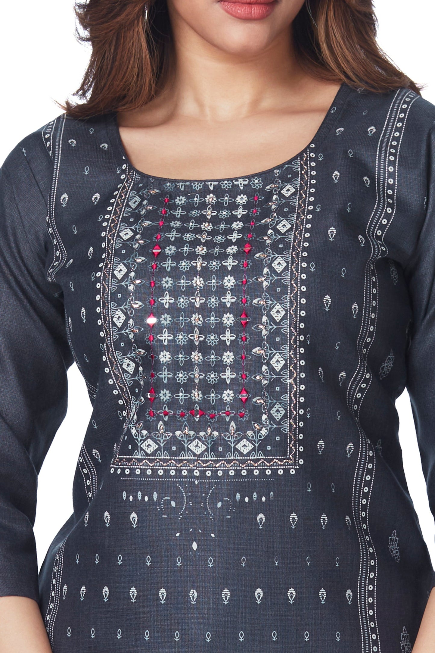 Dailywear Stylish cotton Kurti - Grey