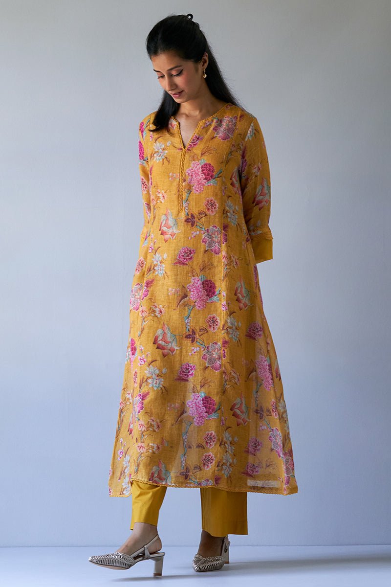 Mustard Yellow Chintz Printed Co-ord Set