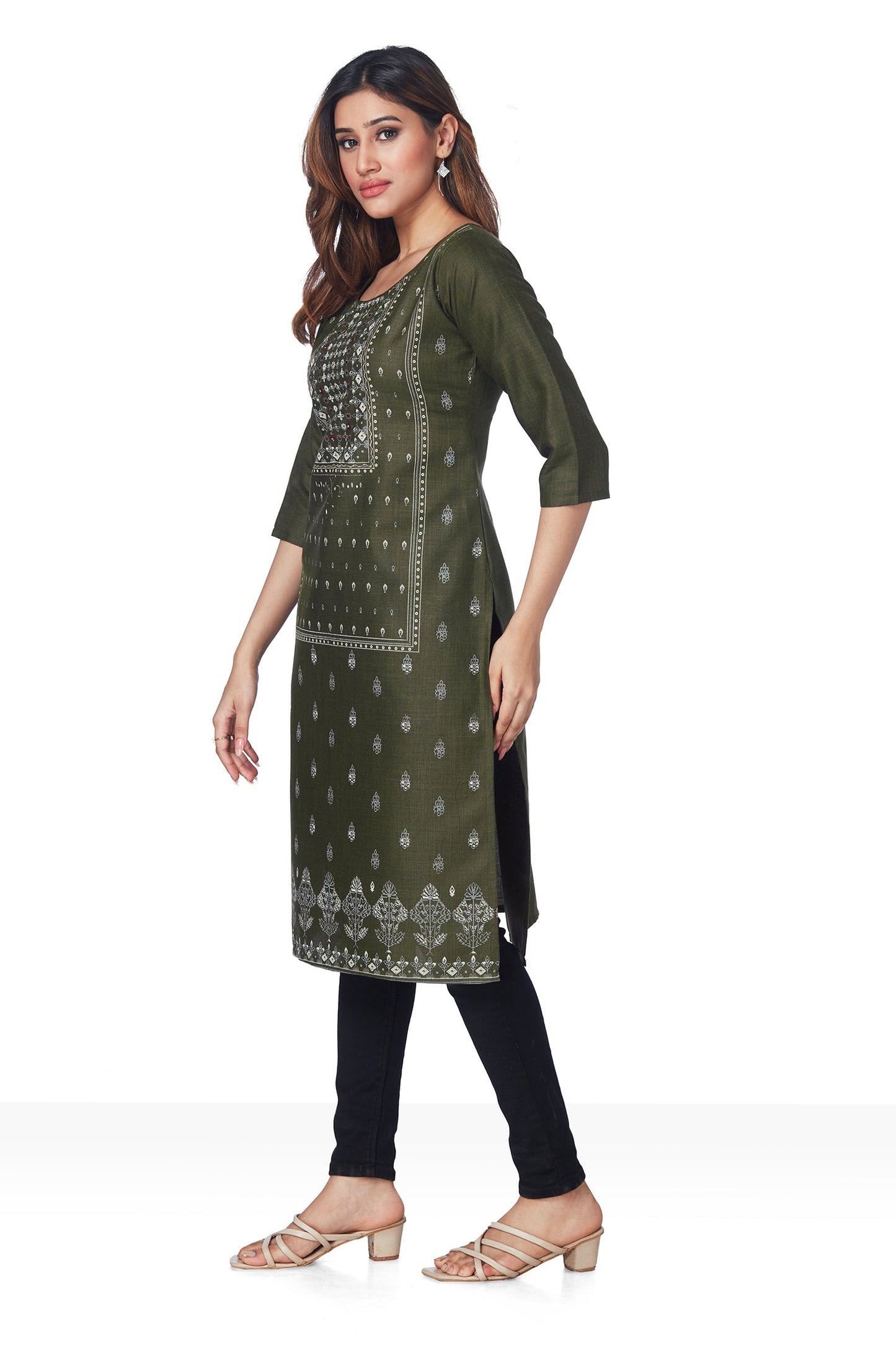 Dailywear Stylish cotton Kurti - Mehendi