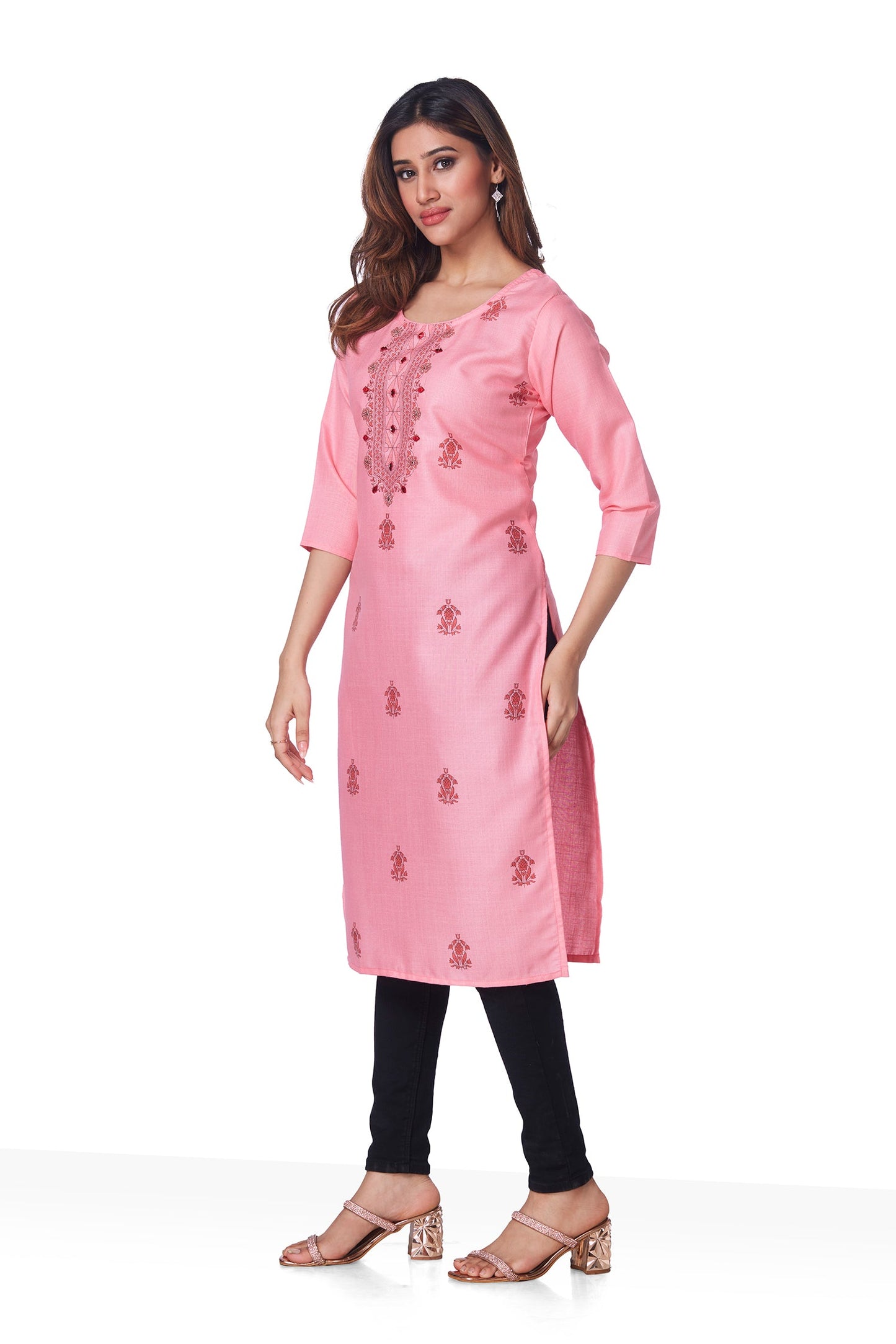 Dailywear Stylish cotton Kurti - Baby Pink