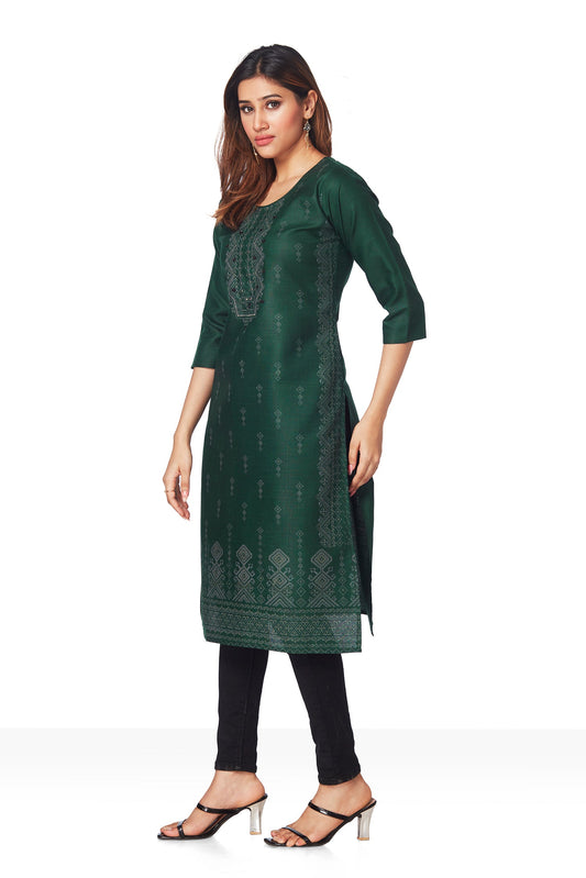 Dailywear Stylish cotton Kurti - Green