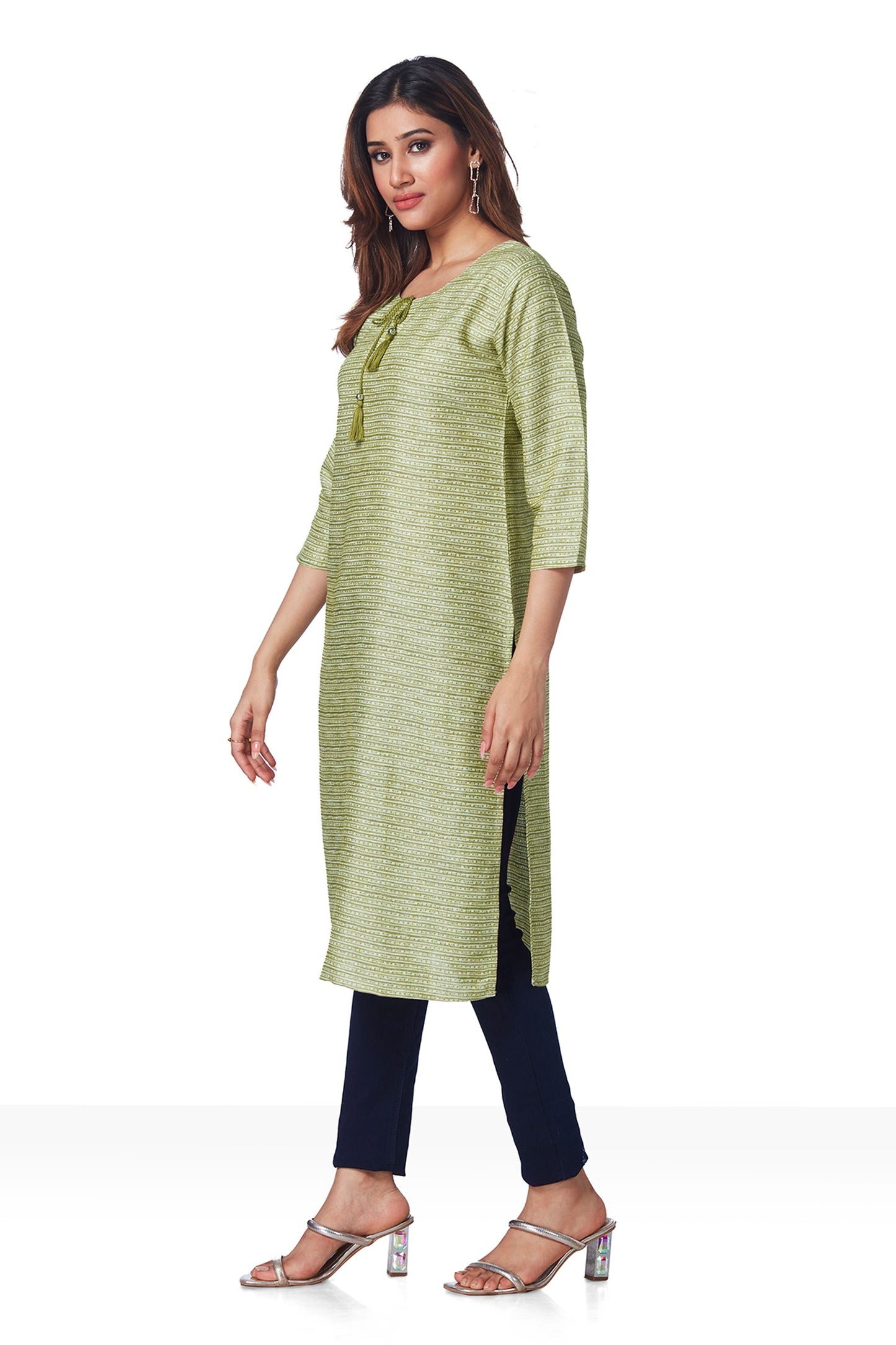 Printed cotton Kurta with stylish Dori