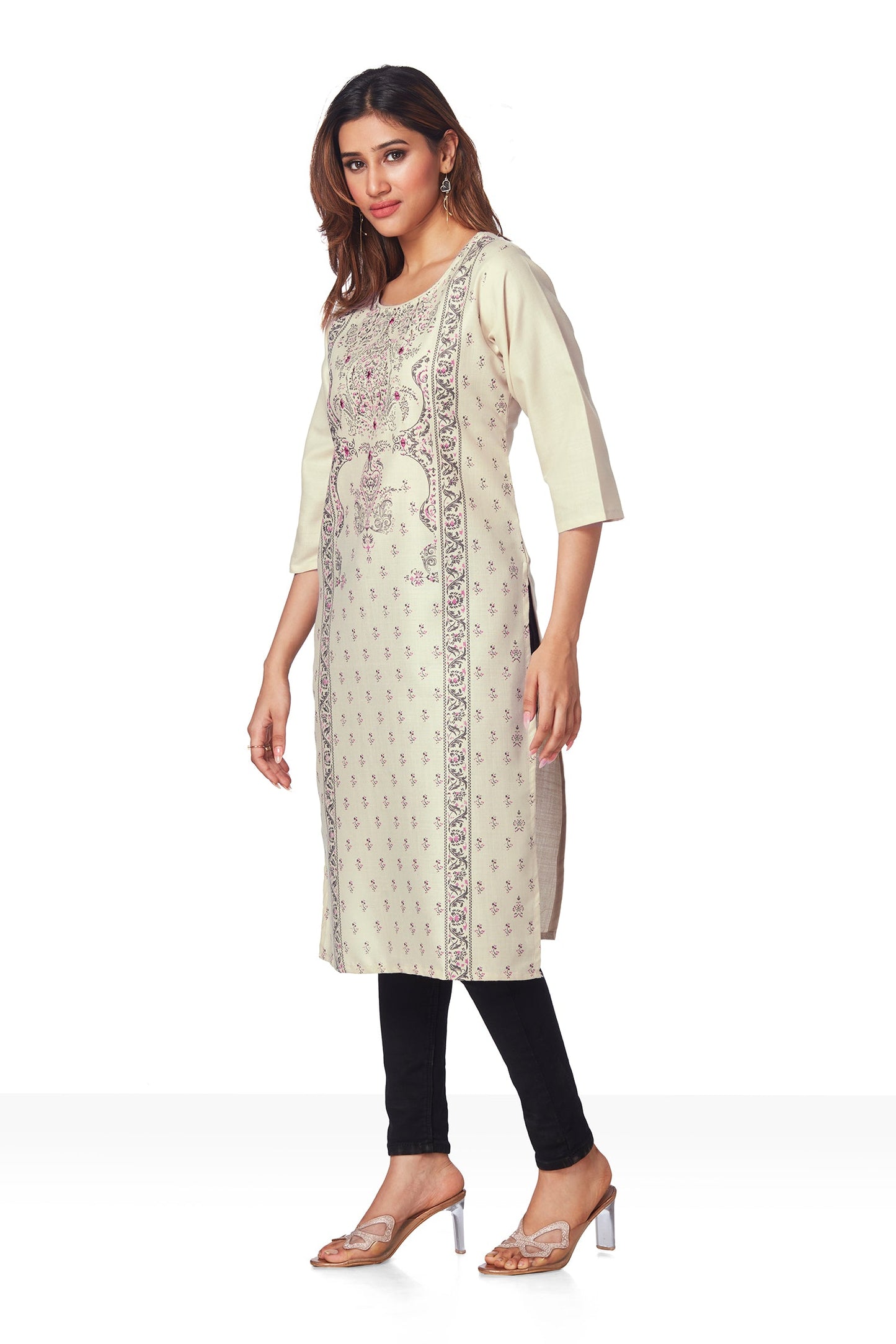 Dailywear Stylish cotton Kurti - Beige