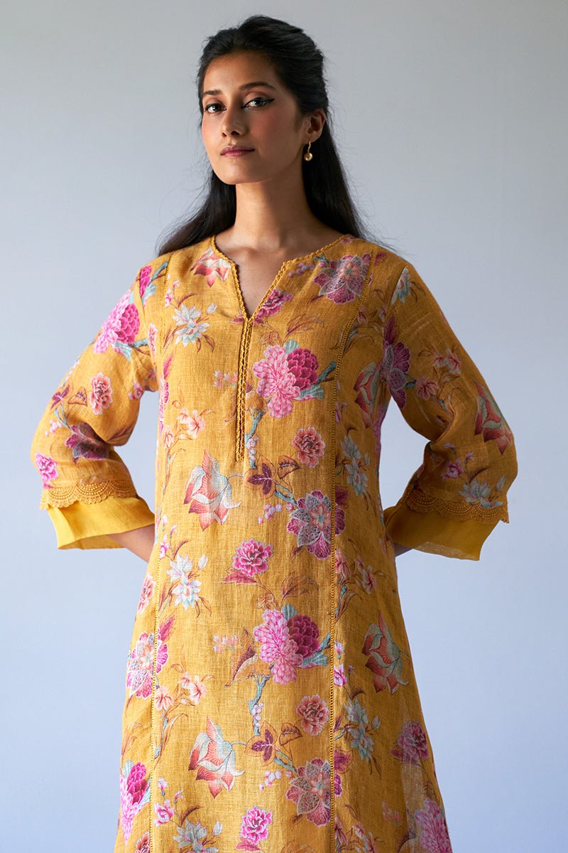 Mustard Yellow Chintz Printed Co-ord Set