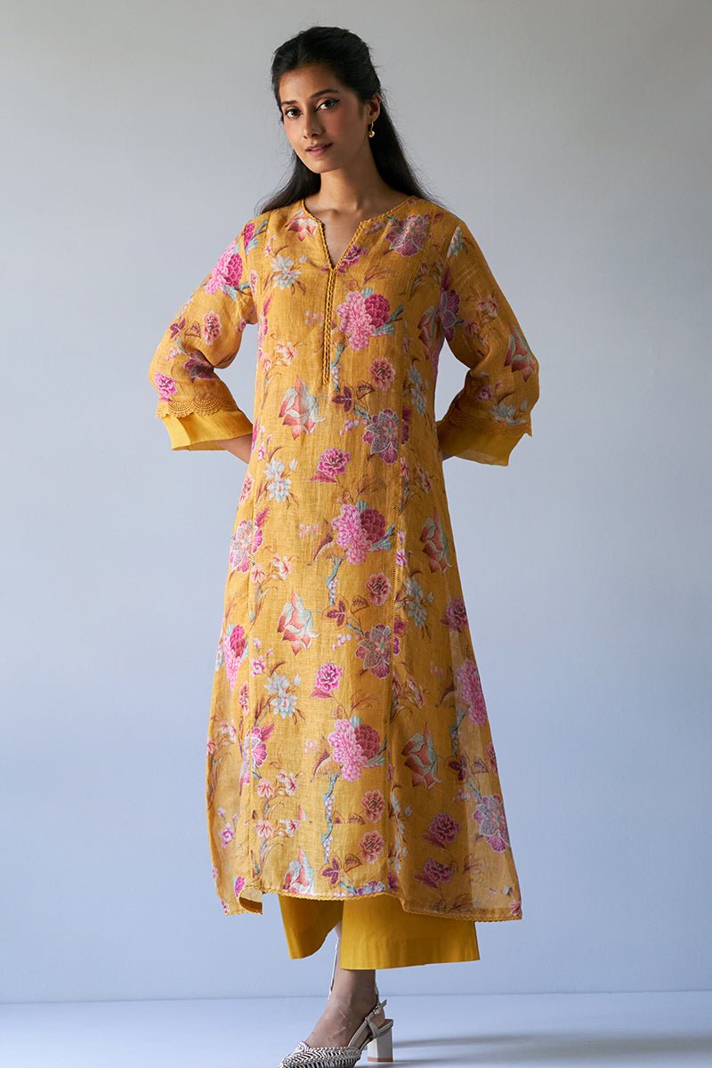 Mustard Yellow Chintz Printed Co-ord Set