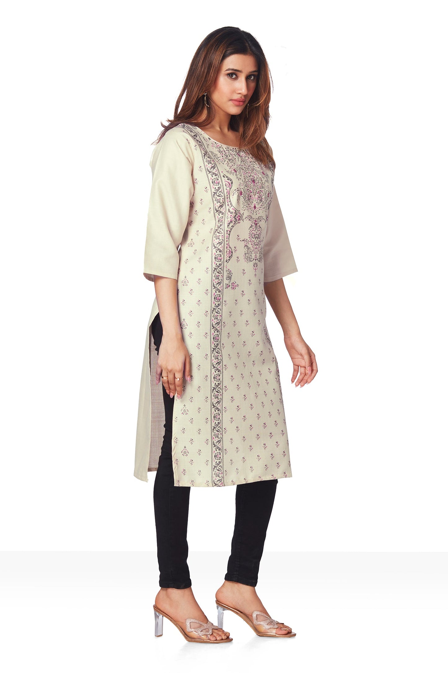 Dailywear Stylish cotton Kurti - Beige