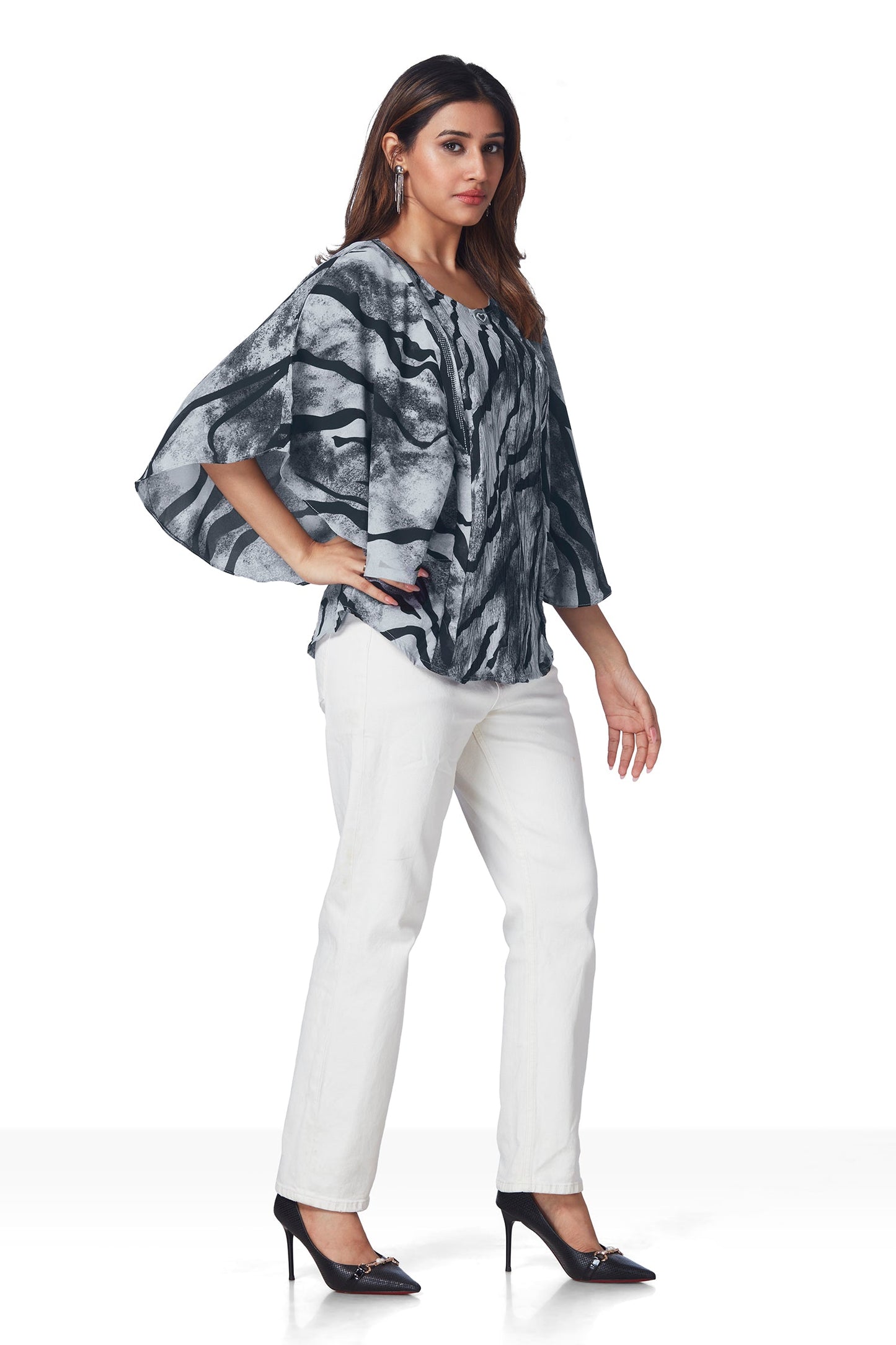 Partywear Kaftan Style Printed Top