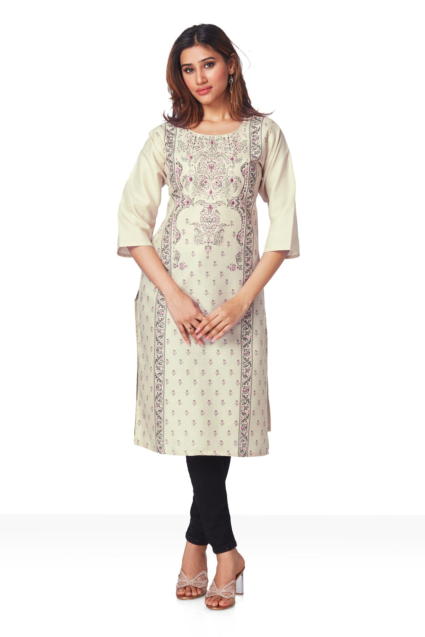 Dailywear Stylish cotton Kurti - Beige