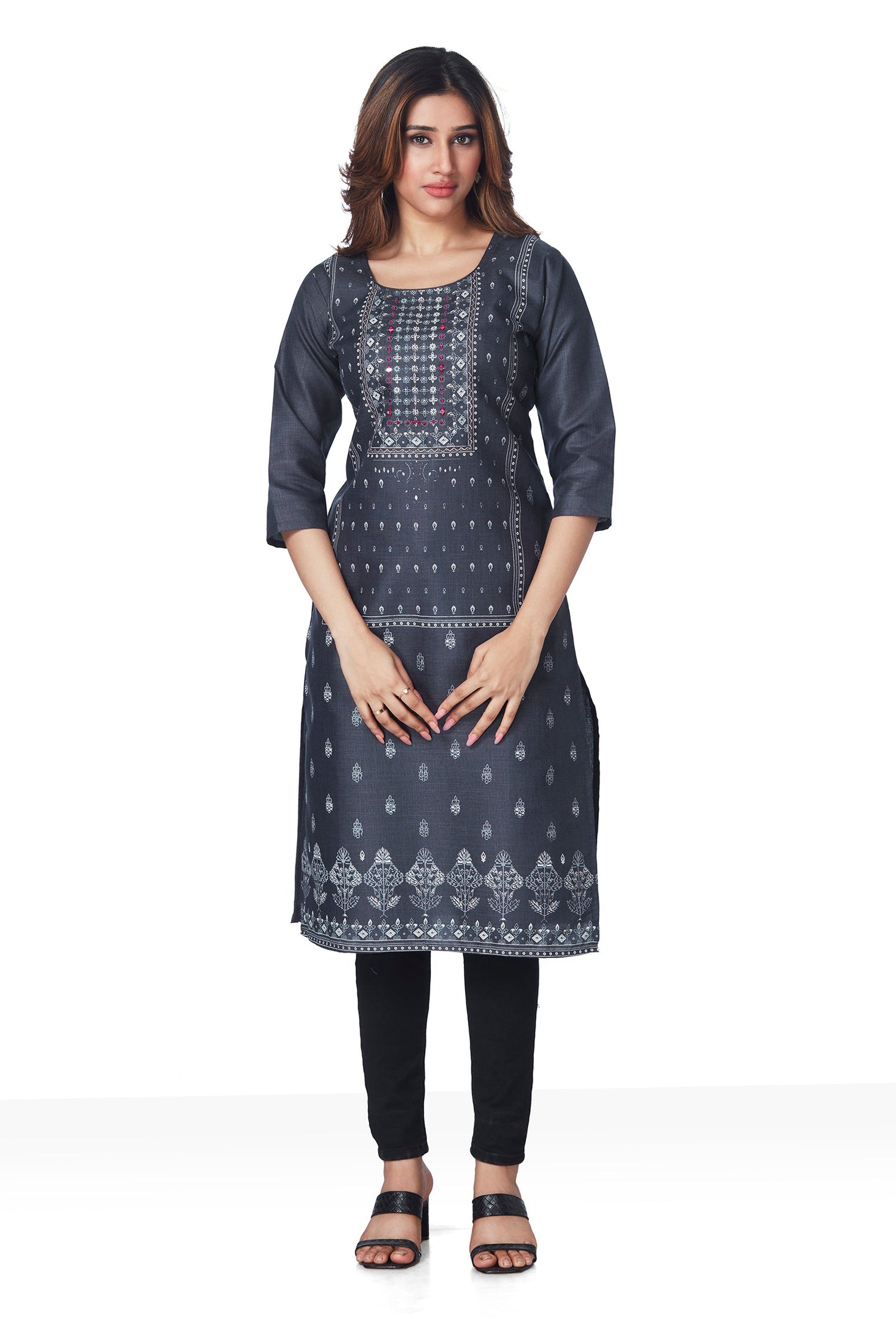 Dailywear Stylish cotton Kurti - Grey