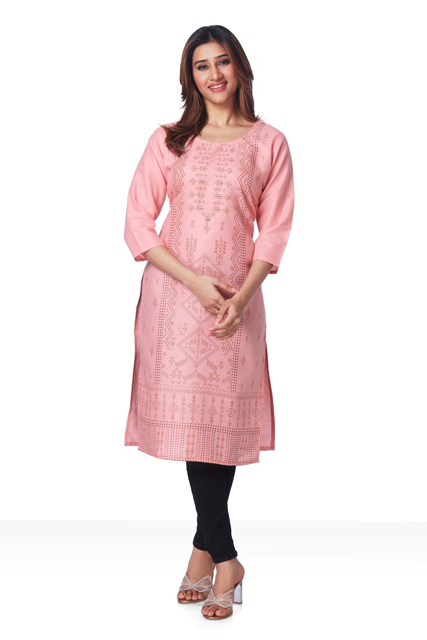 Dailywear Stylish cotton Kurti - Peach