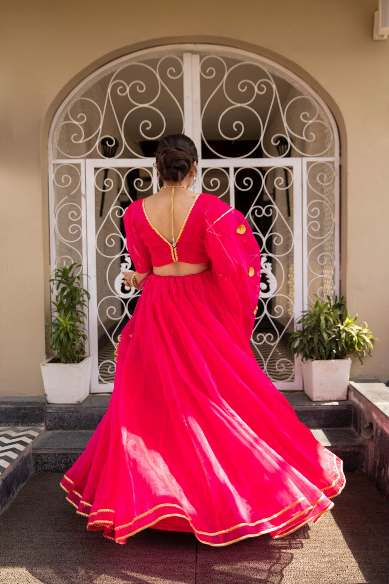 ORGANZA PUFF SLEEVES LEHENGA