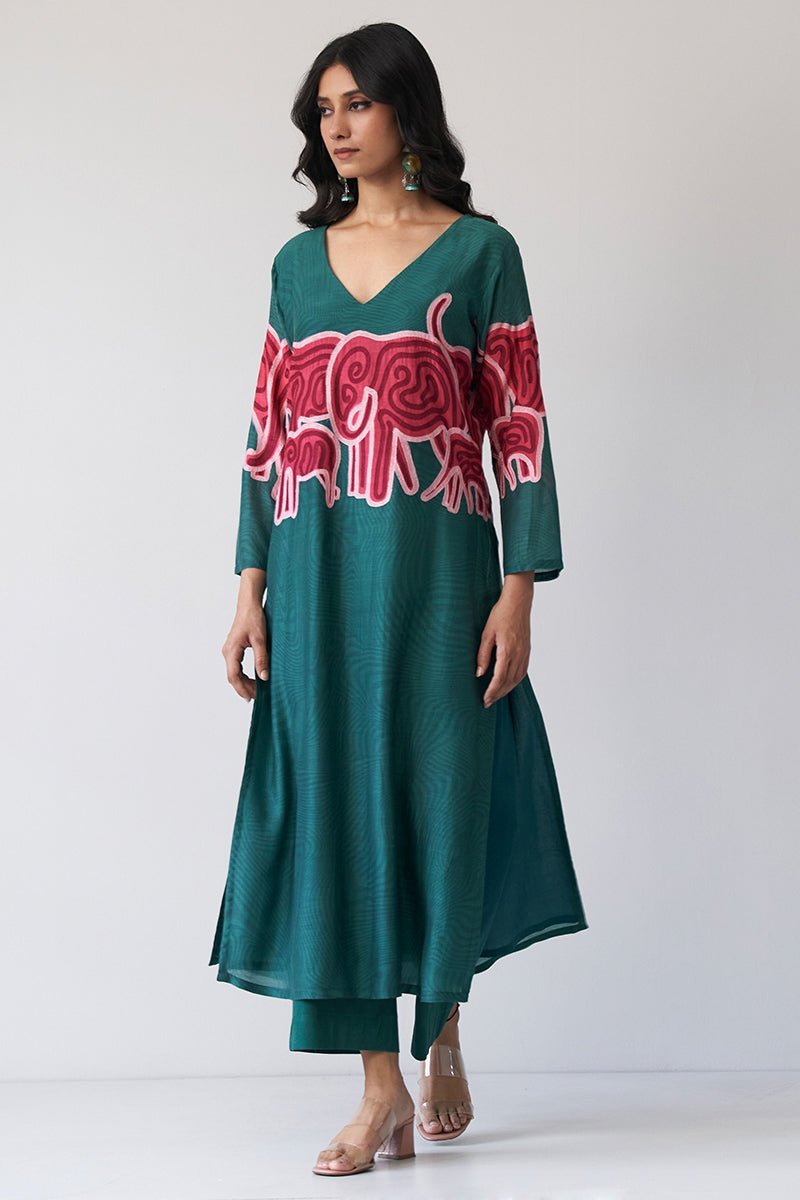 Alpine Green Bemberg Silk Co-ord Set