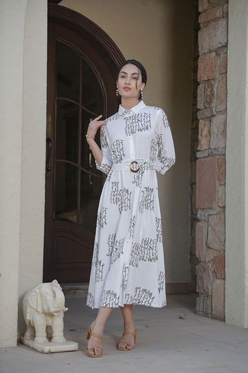 Shirt Long dress with Belt