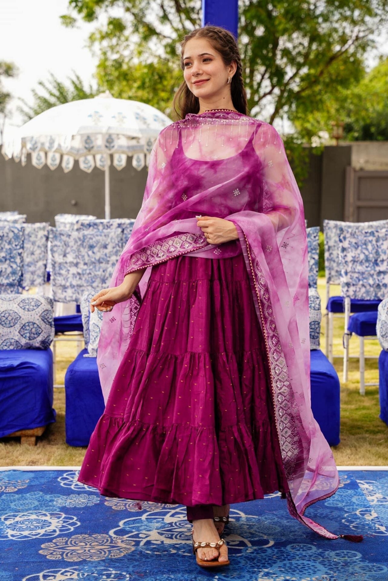 Anupriyaa Purple Silk set