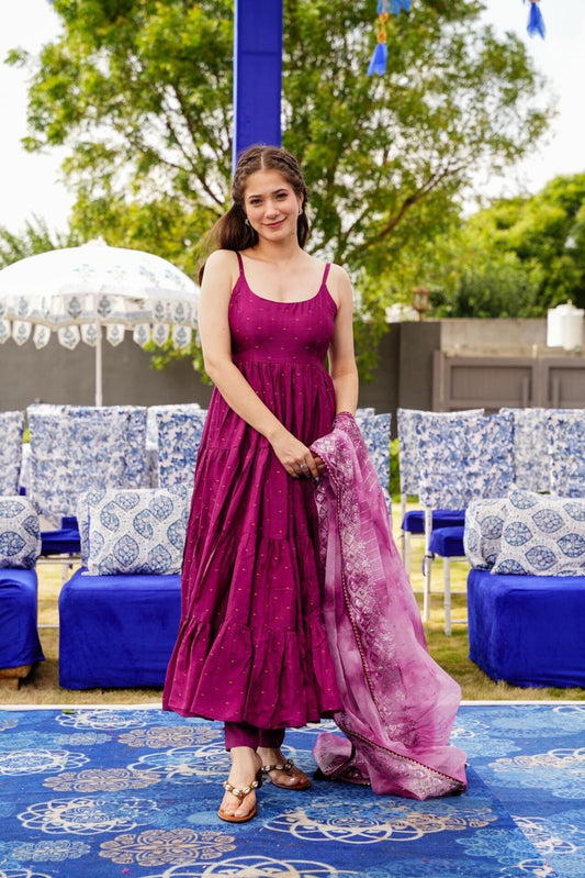 Anupriyaa Purple Silk set