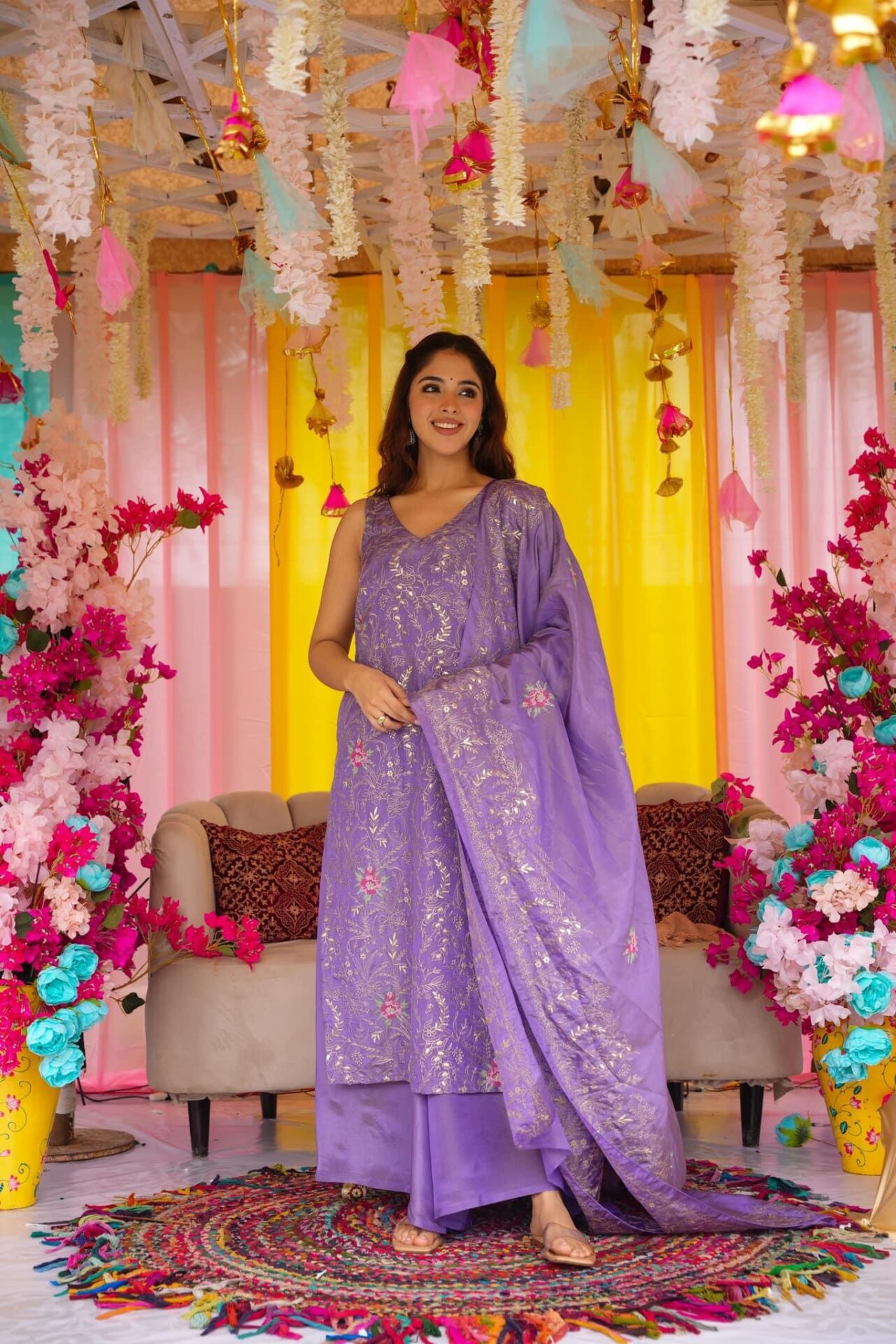 Regal Purple Straight Suit Set