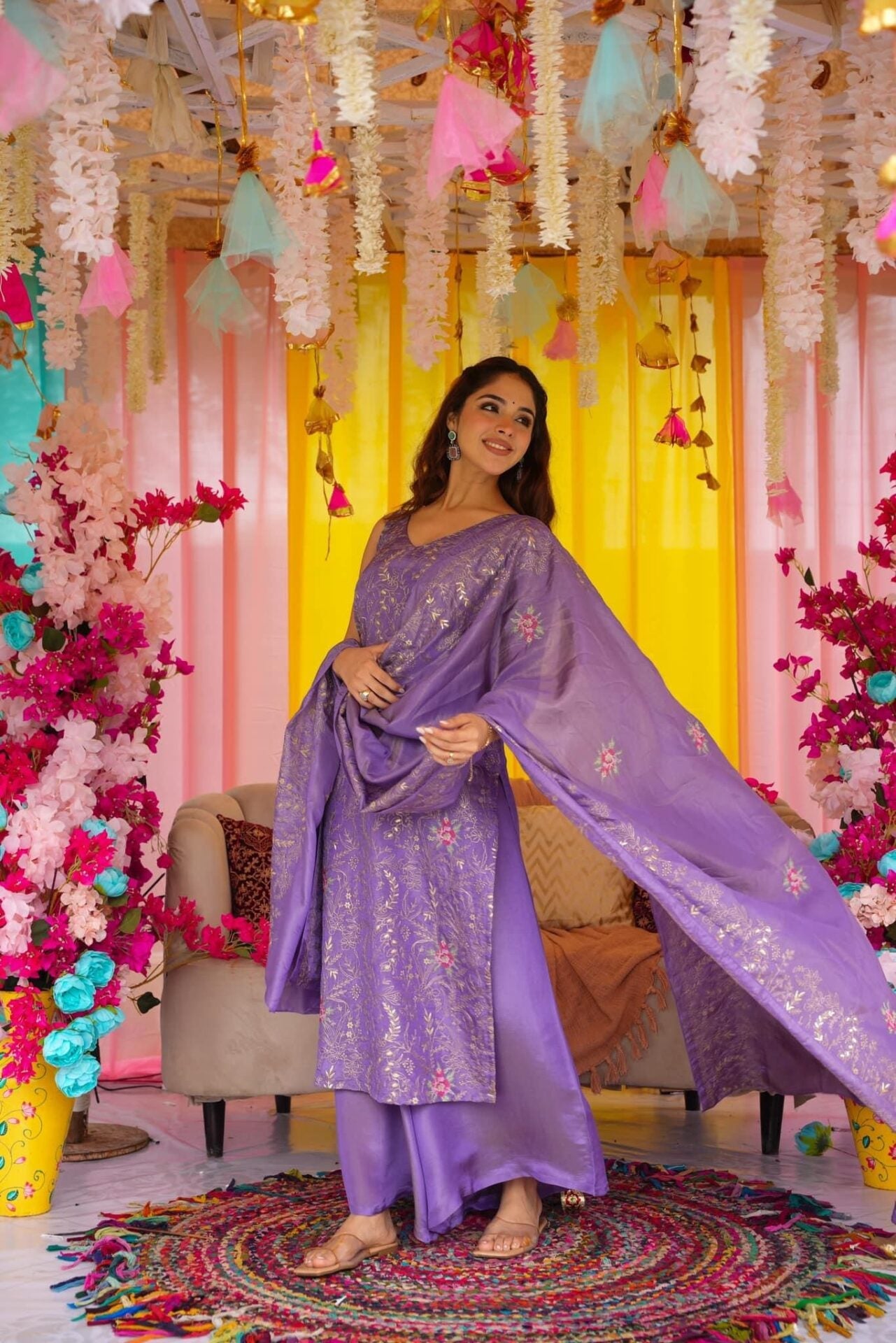 Regal Purple Straight Suit Set