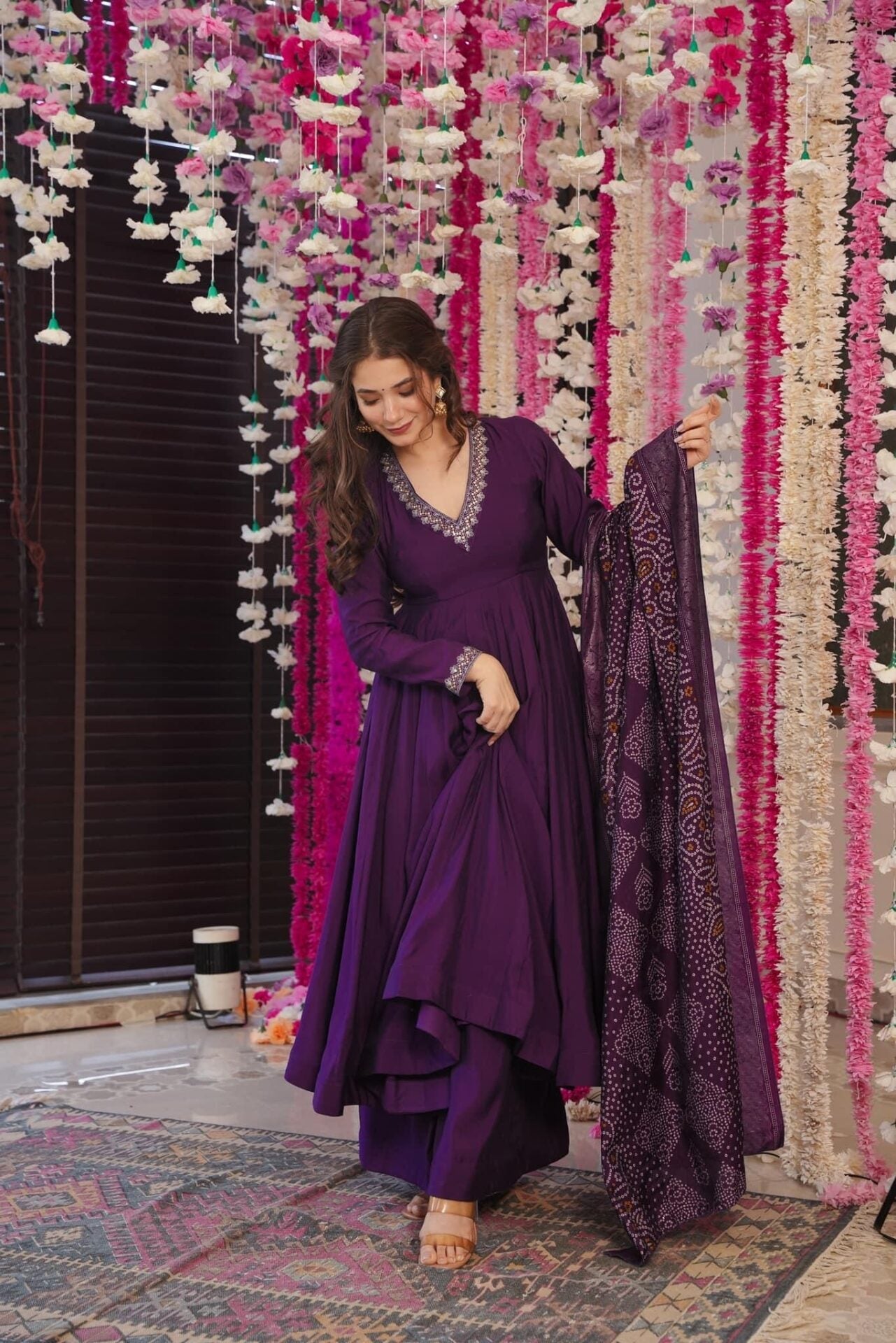 Dreamy purple Muslin suit set