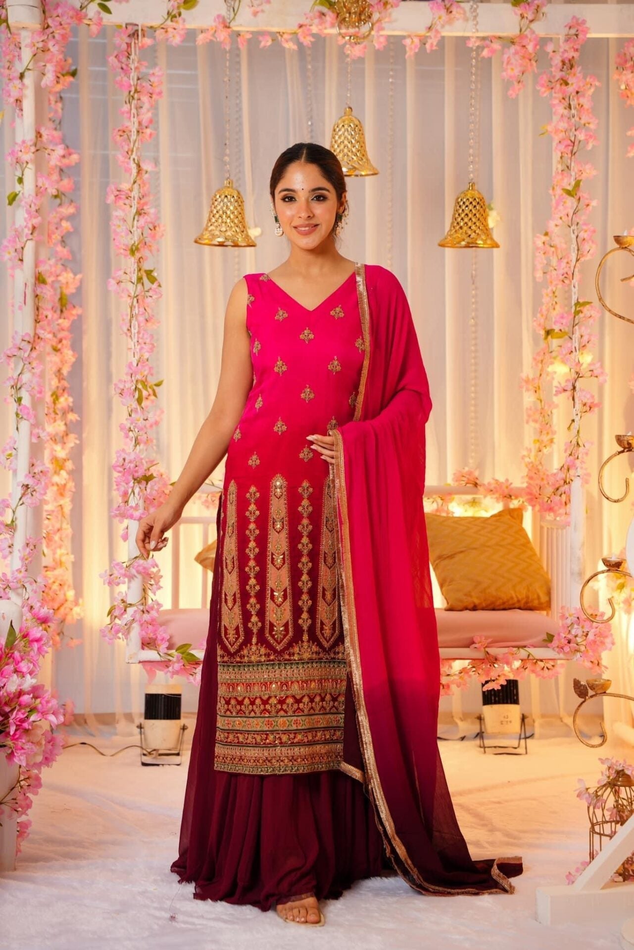 Pratyusha bright straight suit set