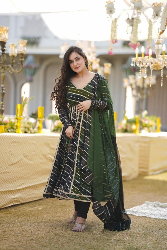 Sitara green rayon suit set