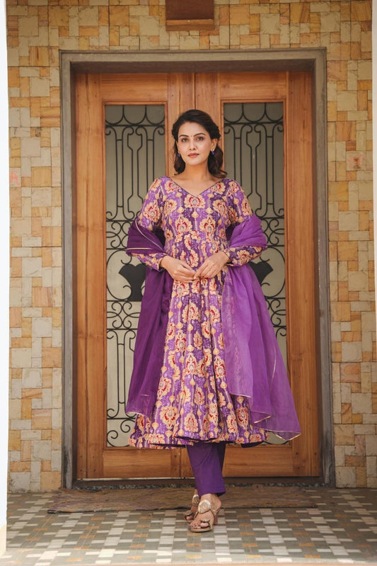 PRANAVI PURPLE HEAVY SUIT SET