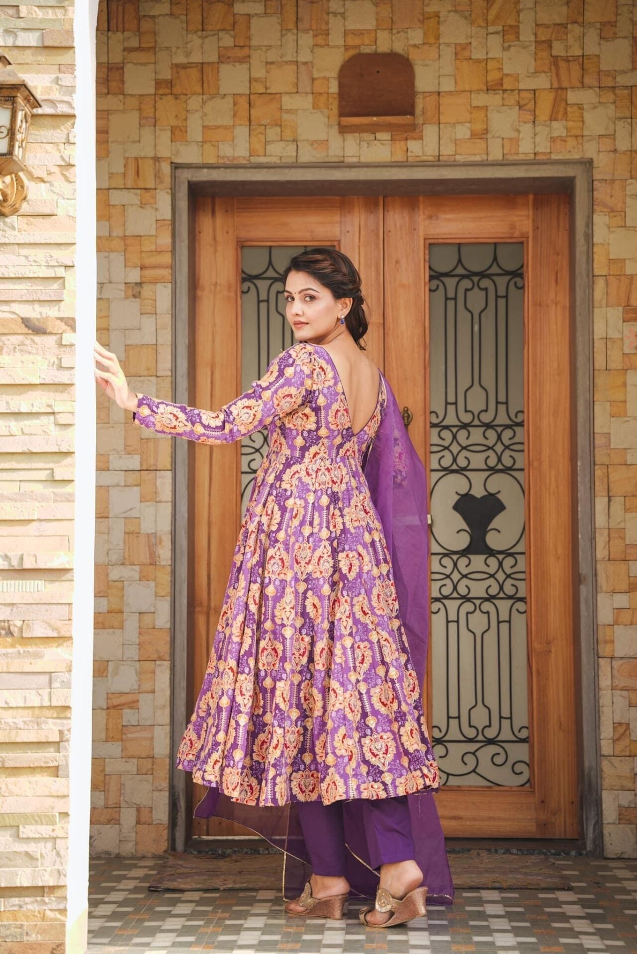 PRANAVI PURPLE HEAVY SUIT SET