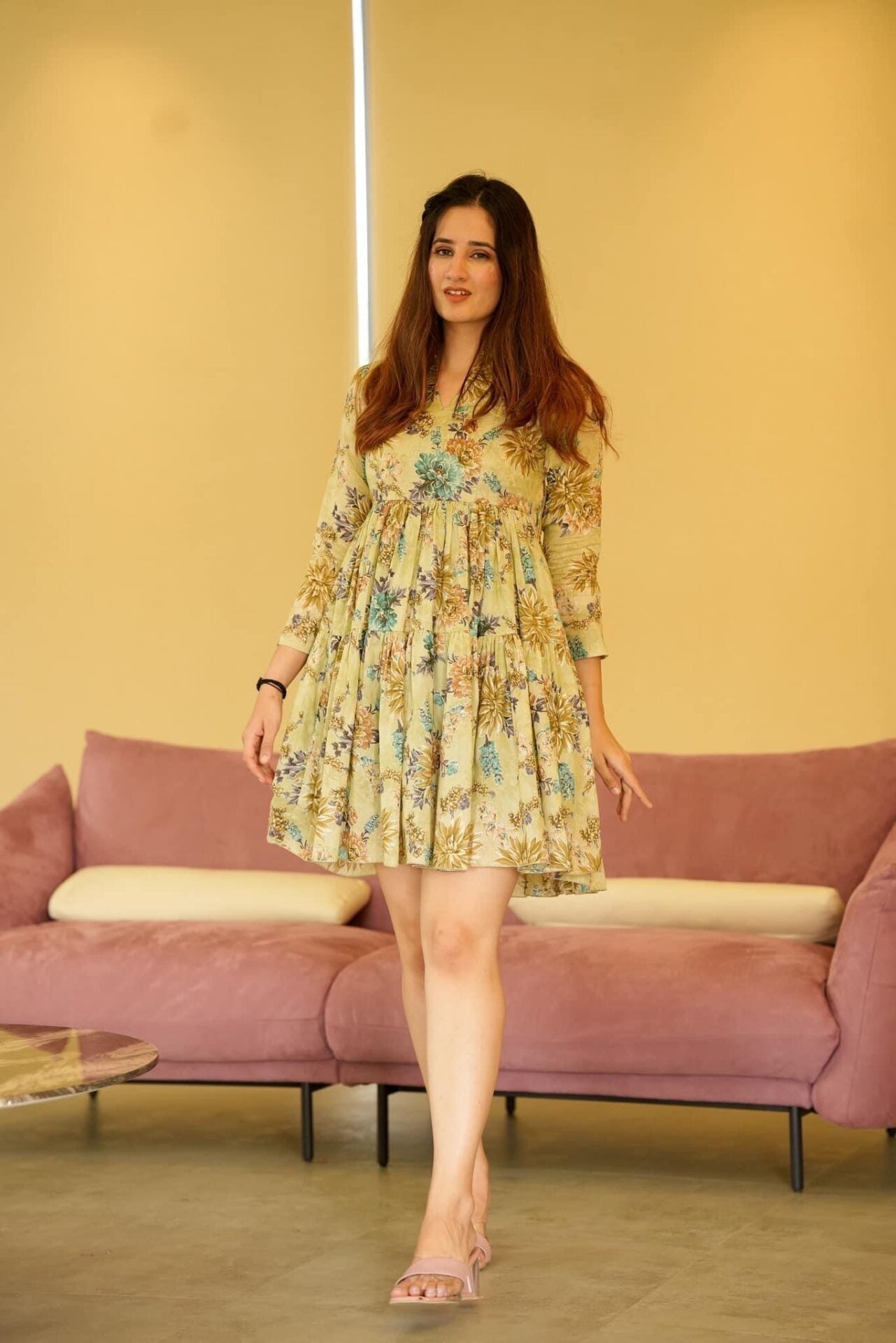 mulmul green floral dress