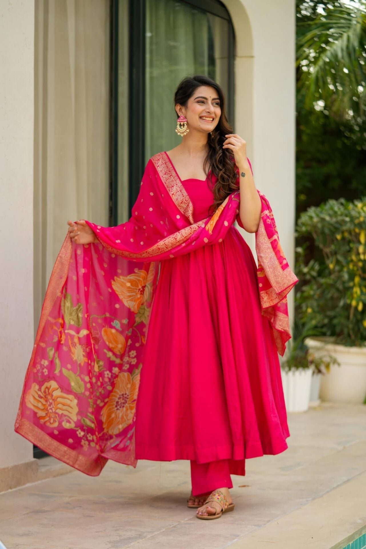 Ekantha pink silk suit set