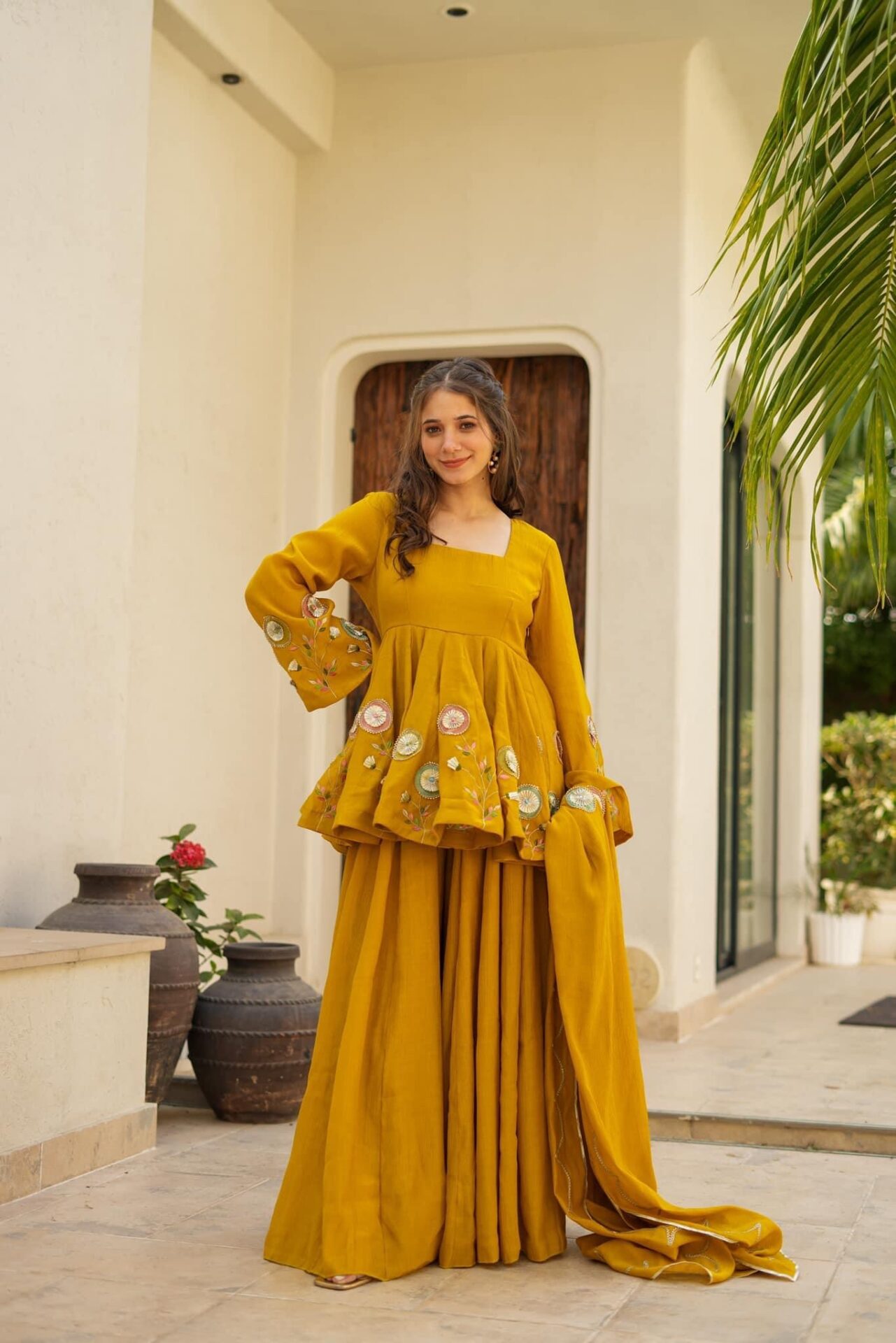 Jassica mustard sharara set